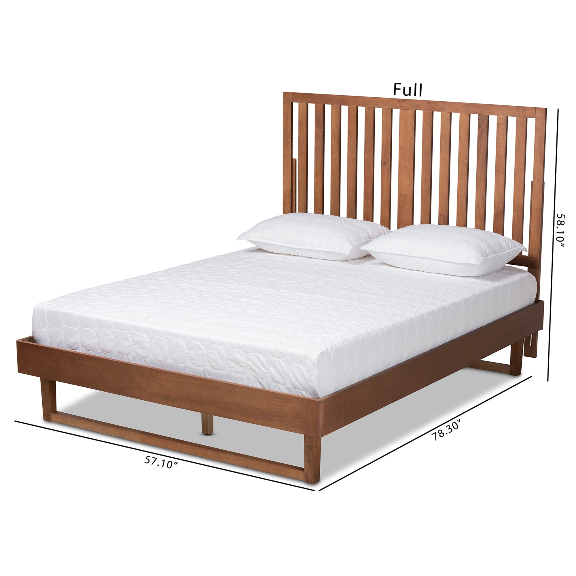 Baxton Studio Marin Modern and Contemporary Walnut Brown Finished Wood Queen Size Platform Bed