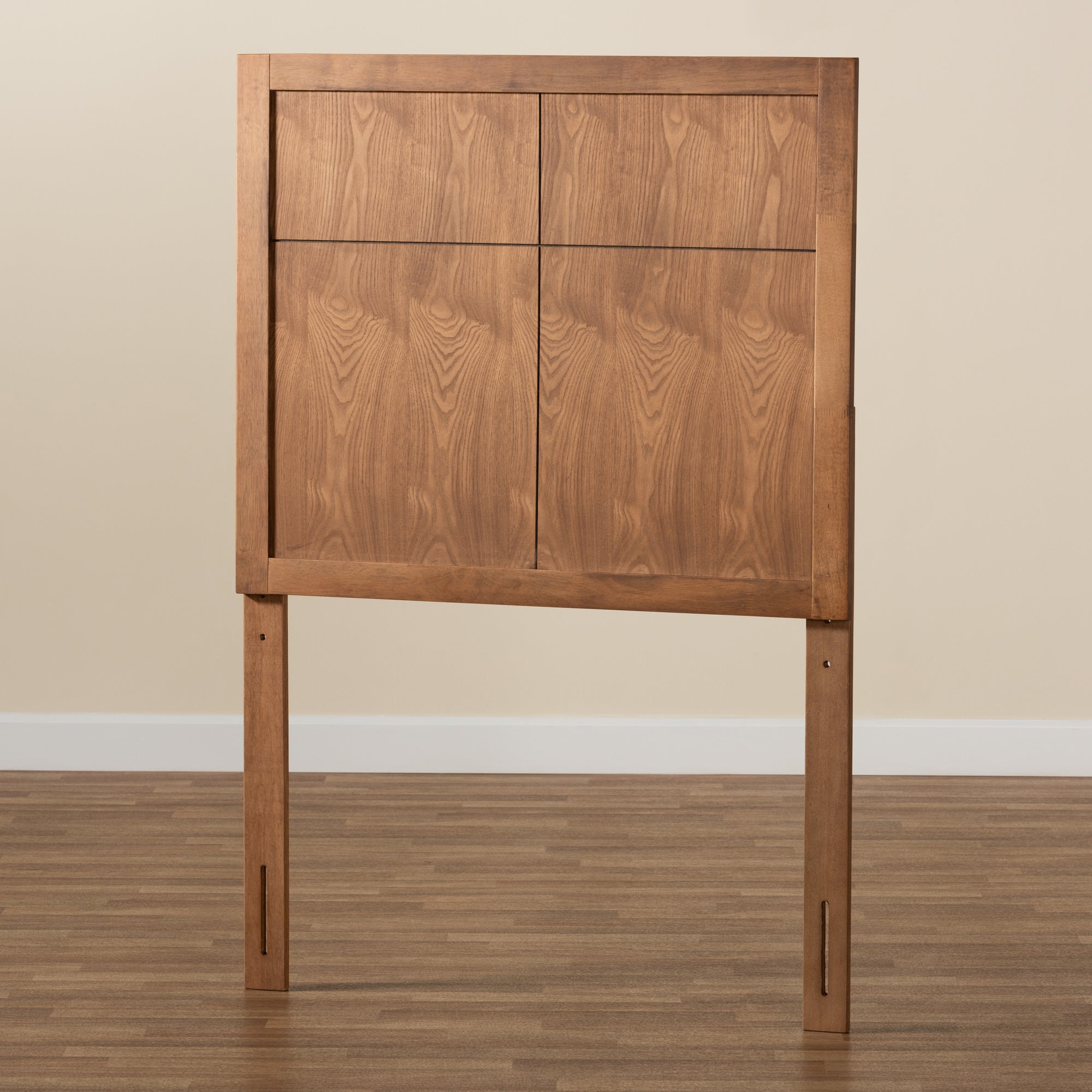 Baxton Studio Monroe Modern Transitional and Rustic Ash Walnut Finished Wood Twin Size Headboard