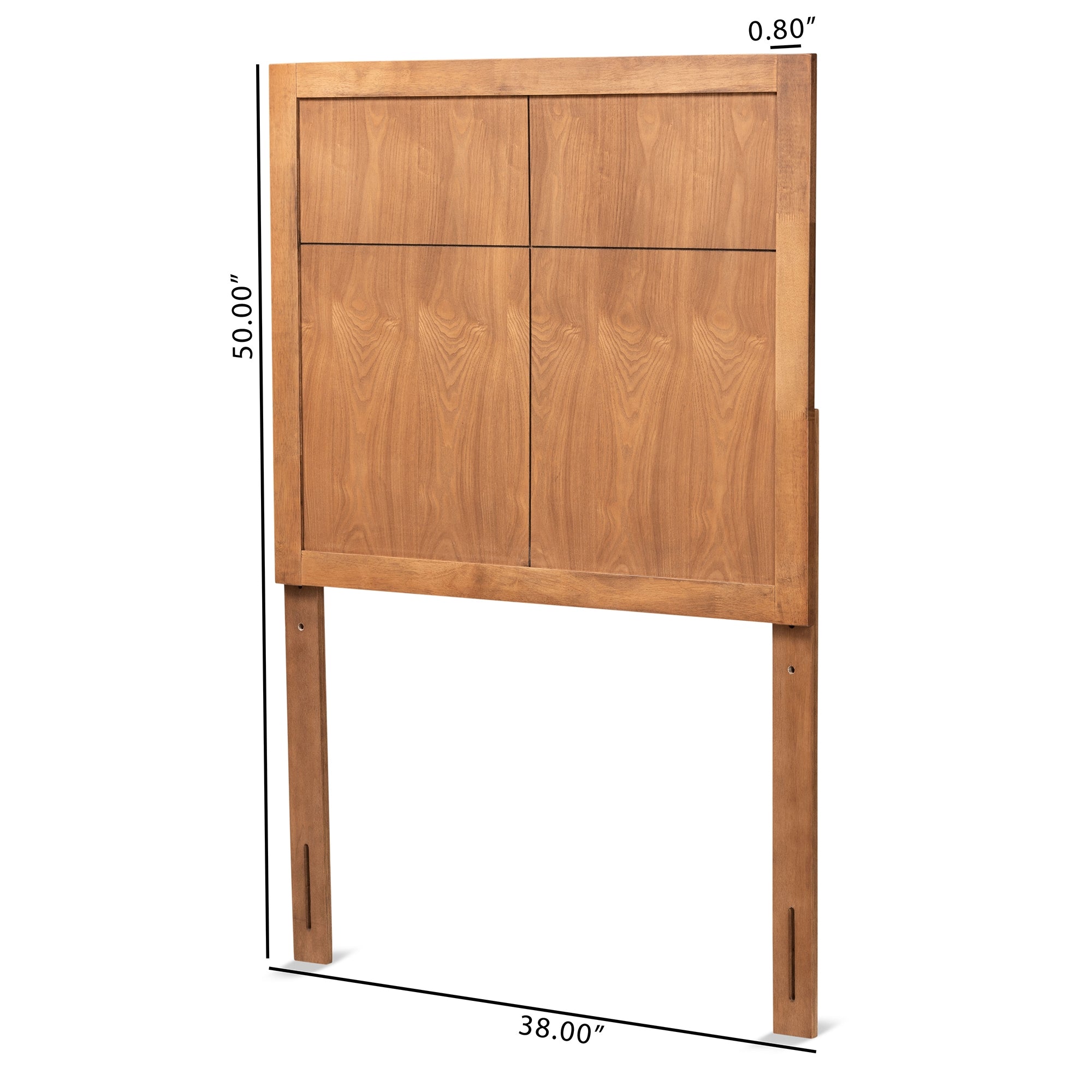 Baxton Studio Monroe Modern Transitional and Rustic Ash Walnut Finished Wood Twin Size Headboard