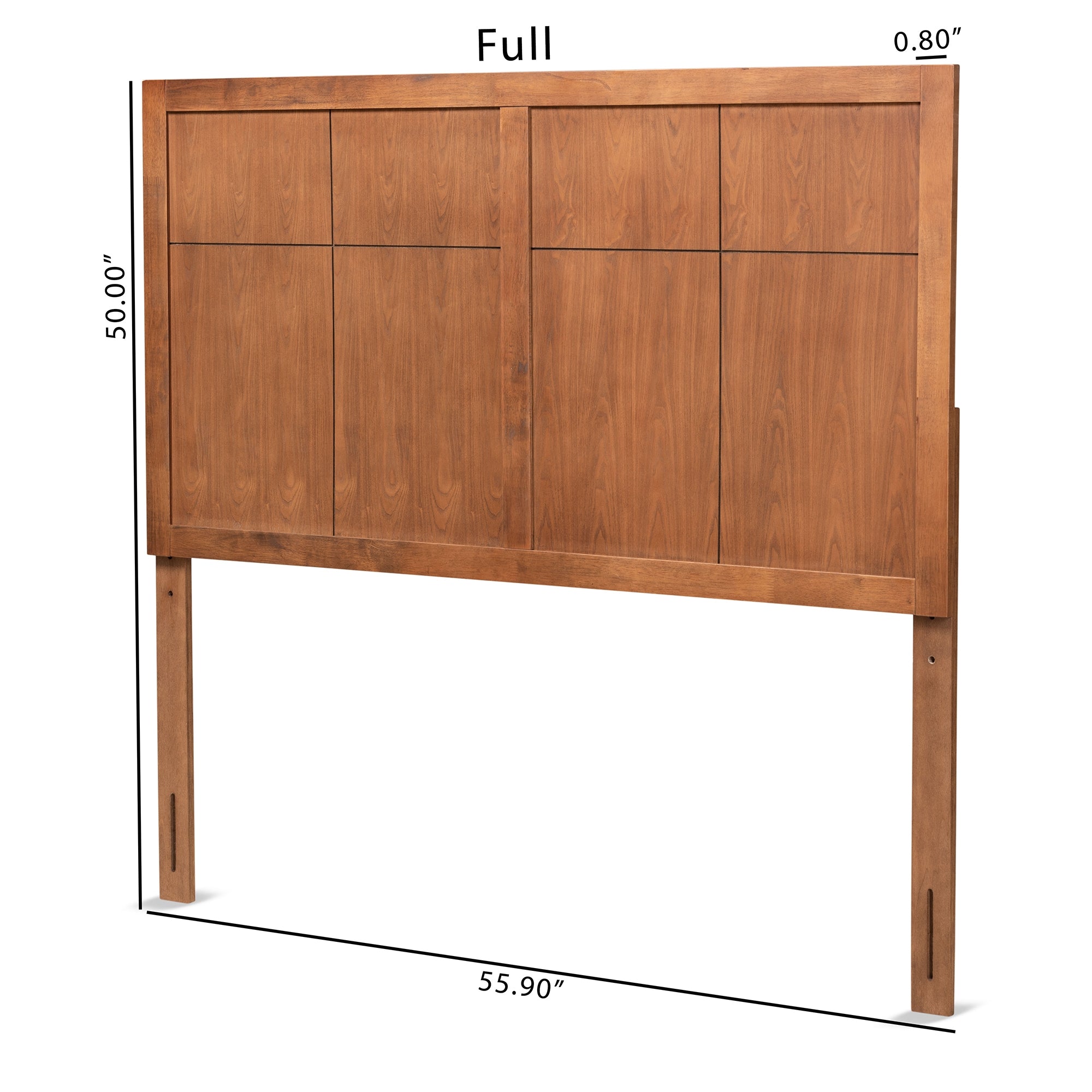 Baxton Studio Monroe Modern Transitional and Rustic Ash Walnut Finished Wood Queen Size Headboard