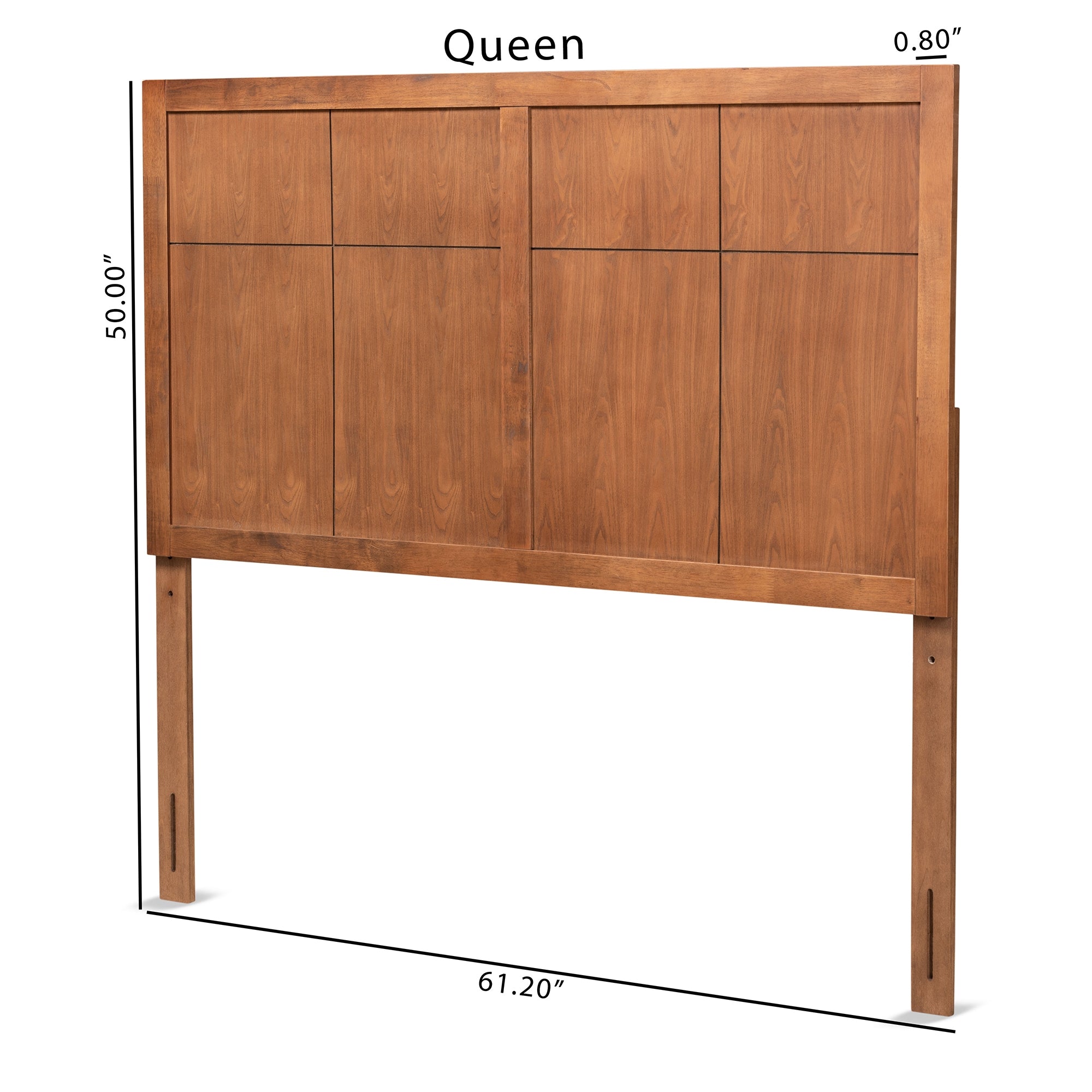 Baxton Studio Monroe Modern Transitional and Rustic Ash Walnut Finished Wood Queen Size Headboard