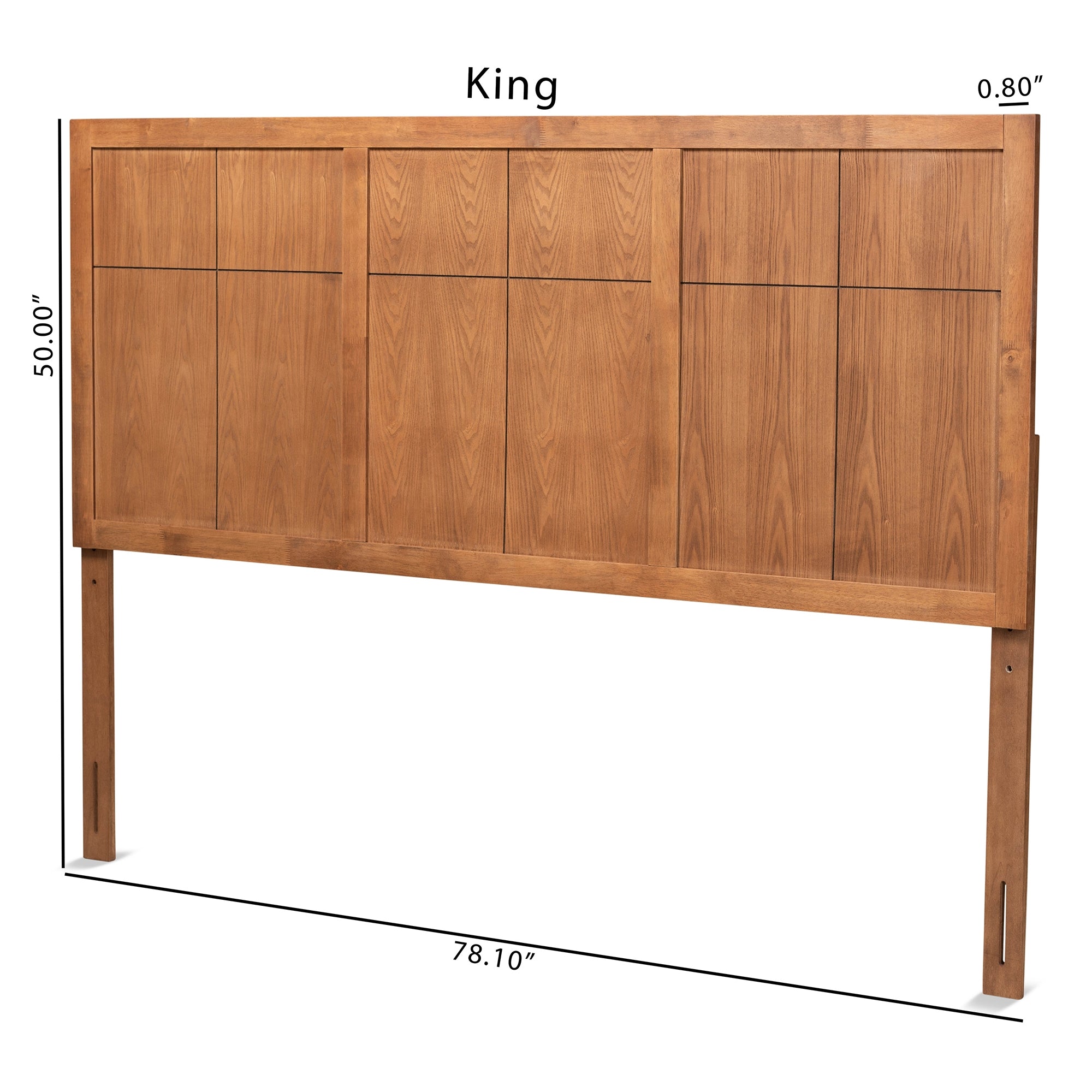 Baxton Studio Monroe Modern Transitional and Rustic Ash Walnut Finished Wood King Size Headboard