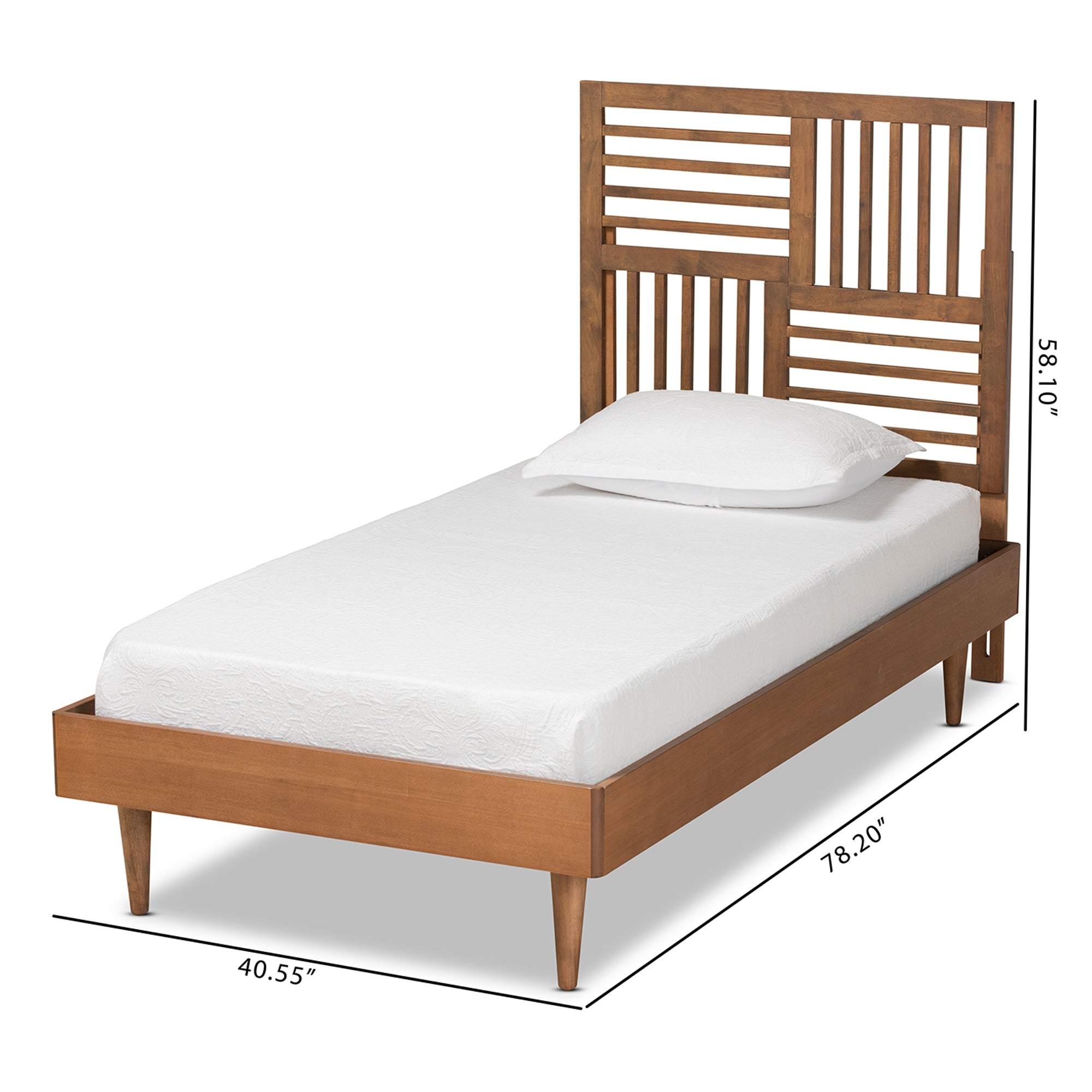 Baxton Studio Romy Modern and Contemporary Walnut Brown Finished Wood Twin Size Platform Bed
