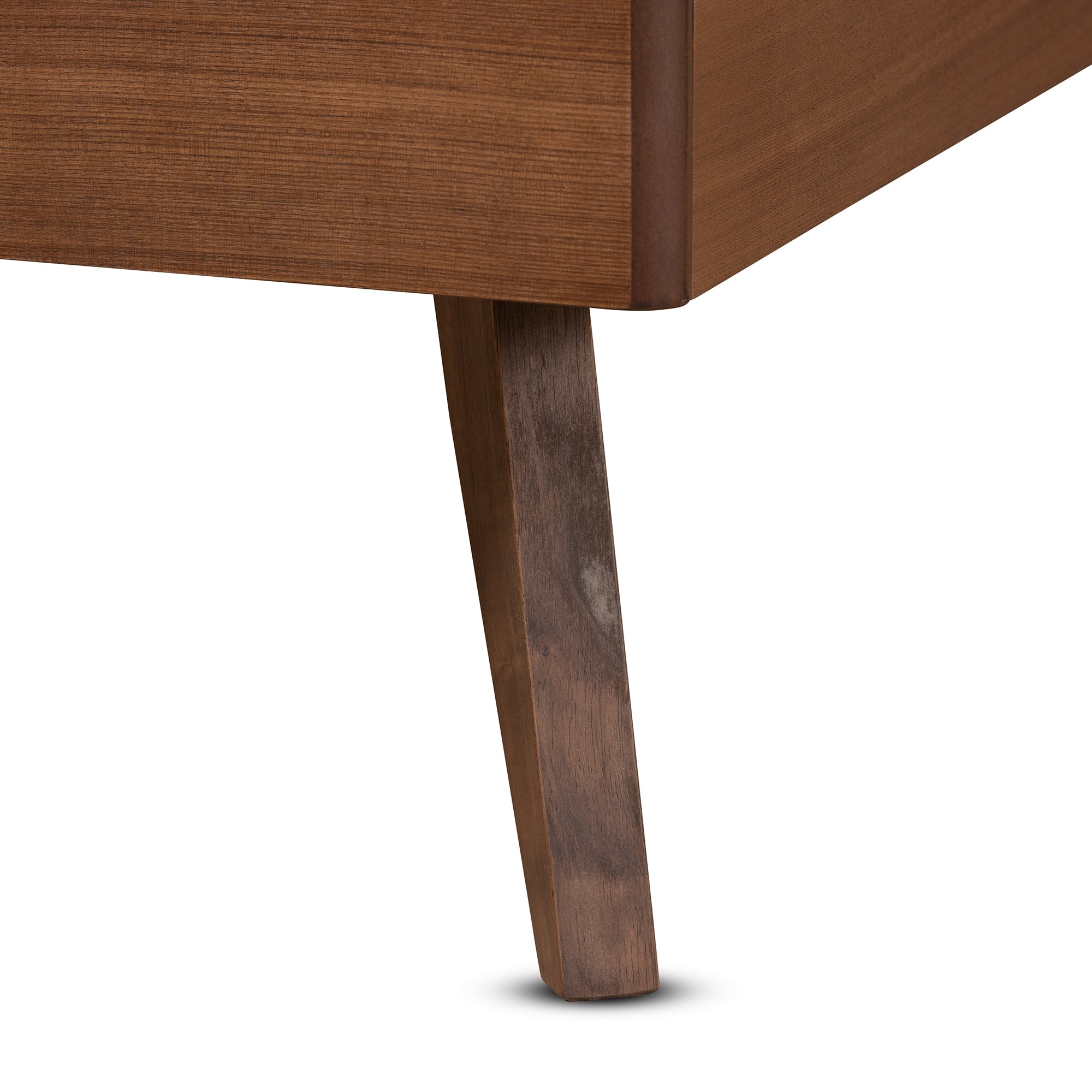 Baxton Studio Gemma Mid-Century Modern Transitional Walnut Brown Finished Wood Twin Size Platform Bed