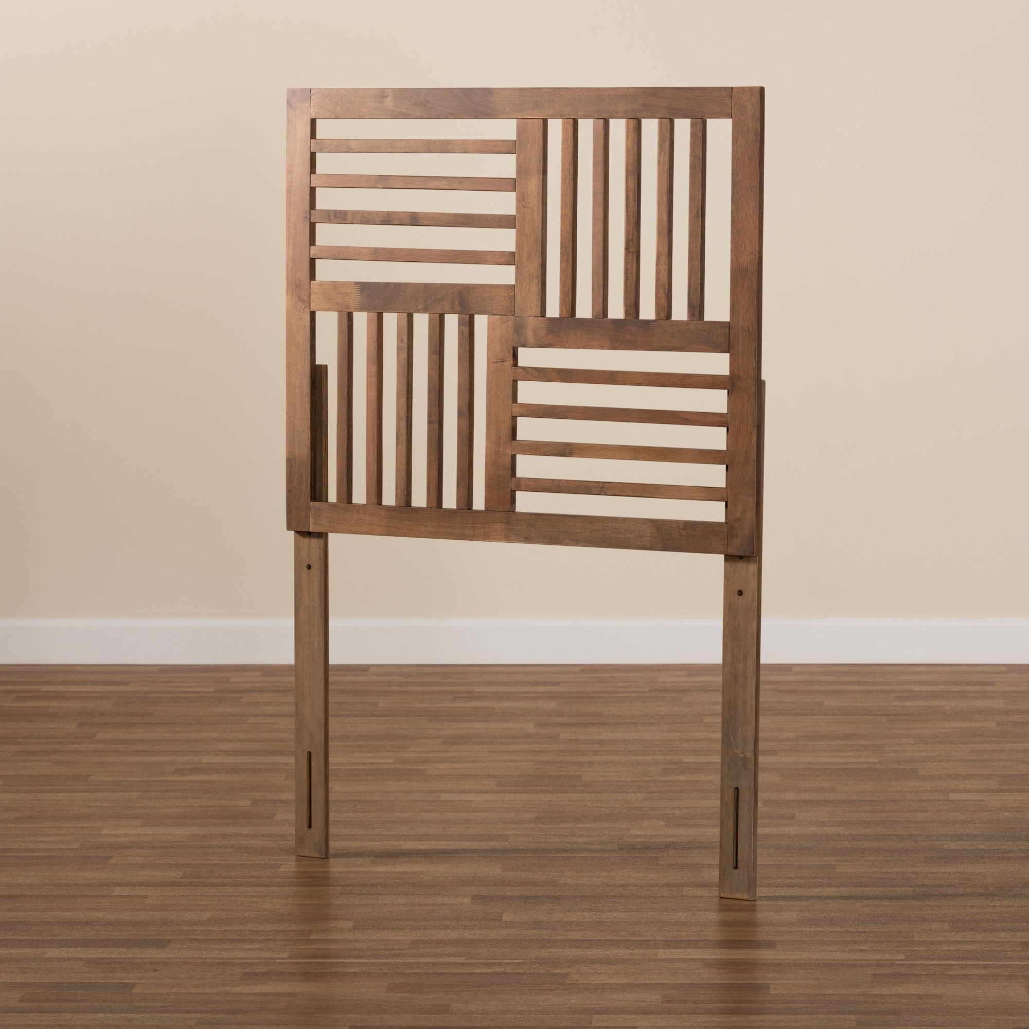 Baxton Studio Adler Modern and Contemporary Transitional Ash Walnut Finished Wood Twin Size Headboard