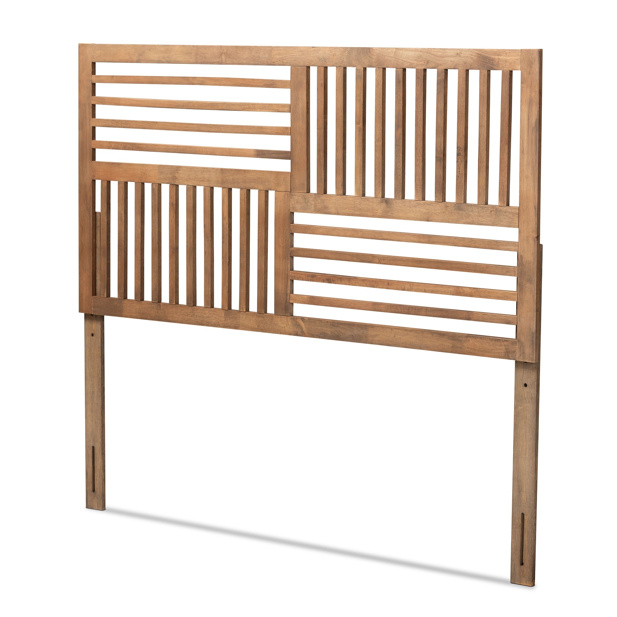Baxton Studio Adler Modern and Contemporary Transitional Ash Walnut Finished Wood Queen Size Headboard