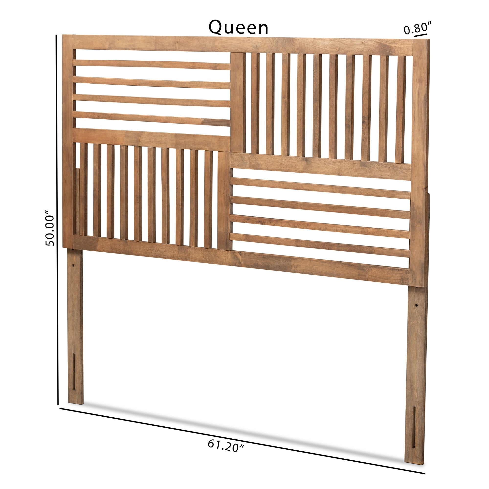 Baxton Studio Adler Modern and Contemporary Transitional Ash Walnut Finished Wood Queen Size Headboard