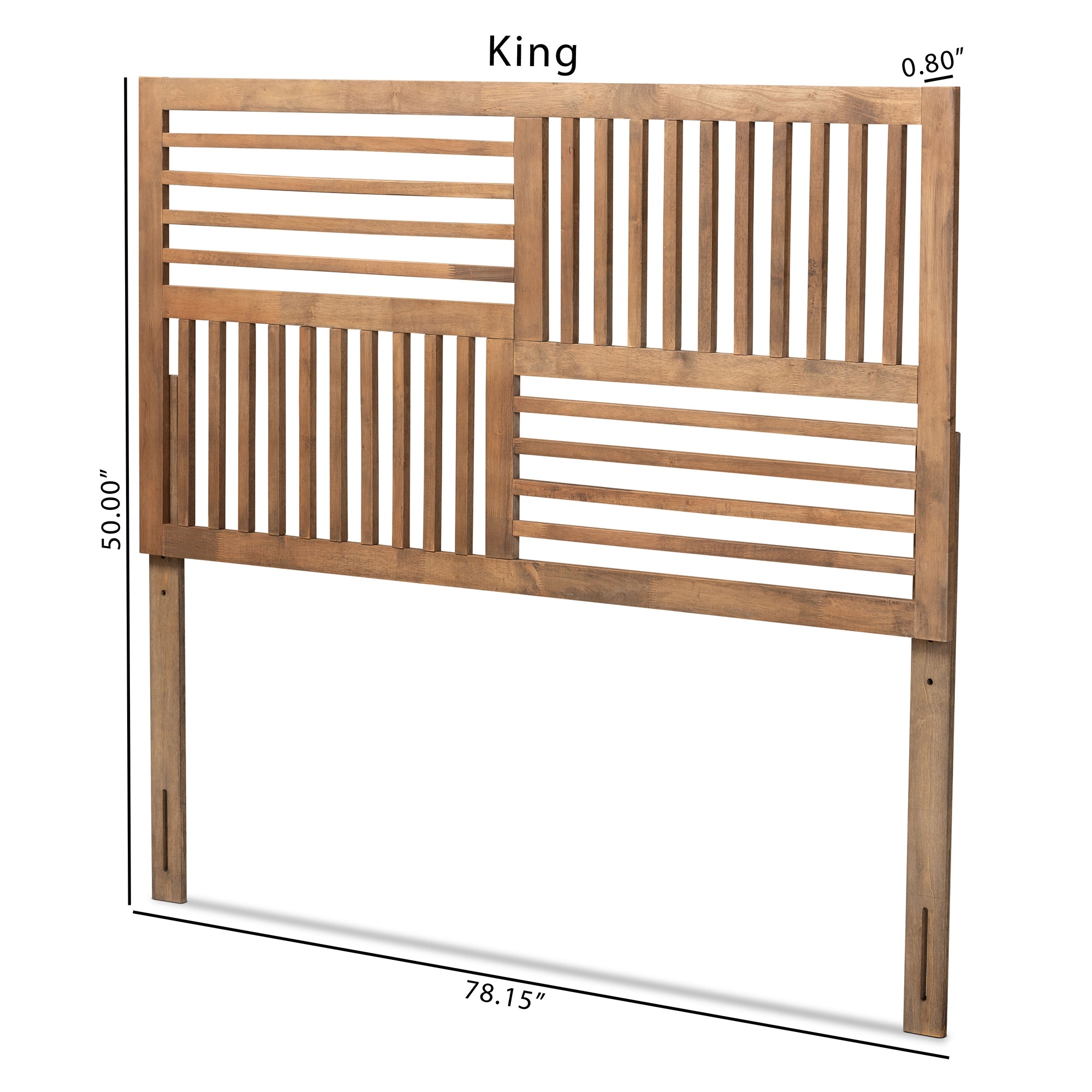 Baxton Studio Adler Modern and Contemporary Transitional Ash Walnut Finished Wood Queen Size Headboard