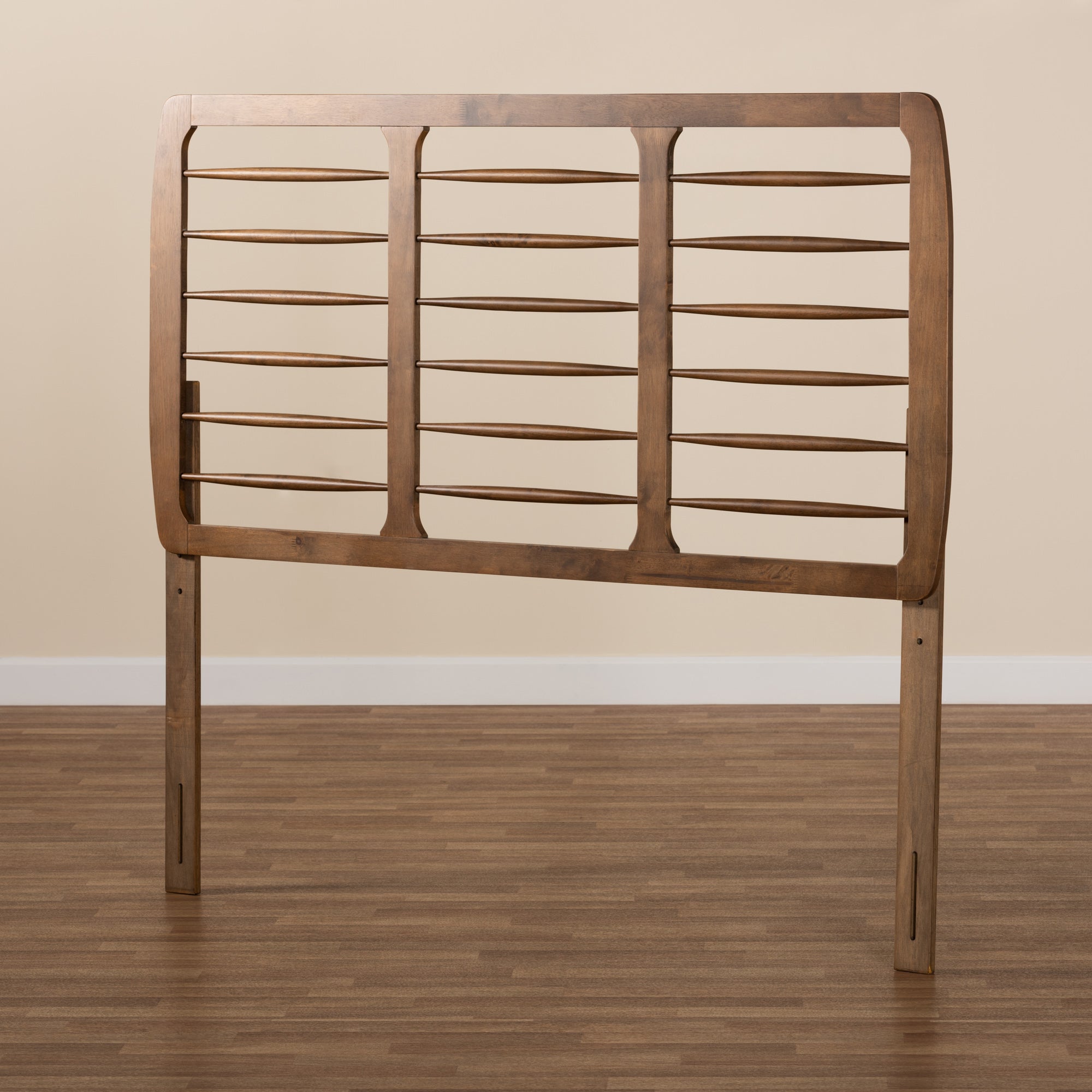 Baxton Studio Carolyn Mid-Century Modern Ash Walnut Finished Wood Full Size Headboard