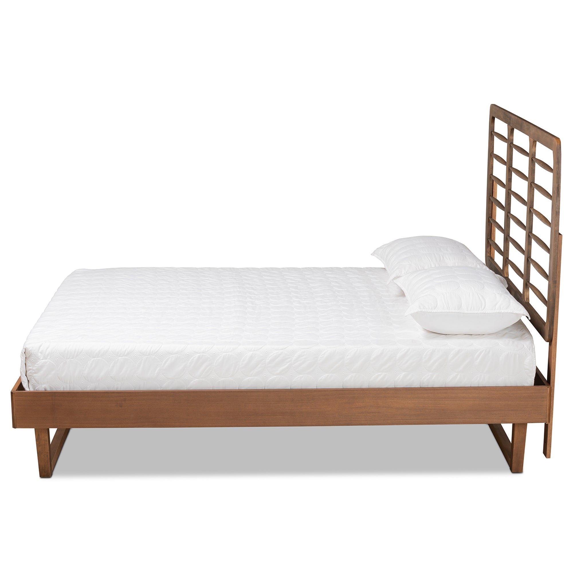 Baxton Studio Lucie Modern and Contemporary Walnut Brown Finished Wood Queen Size Platform Bed
