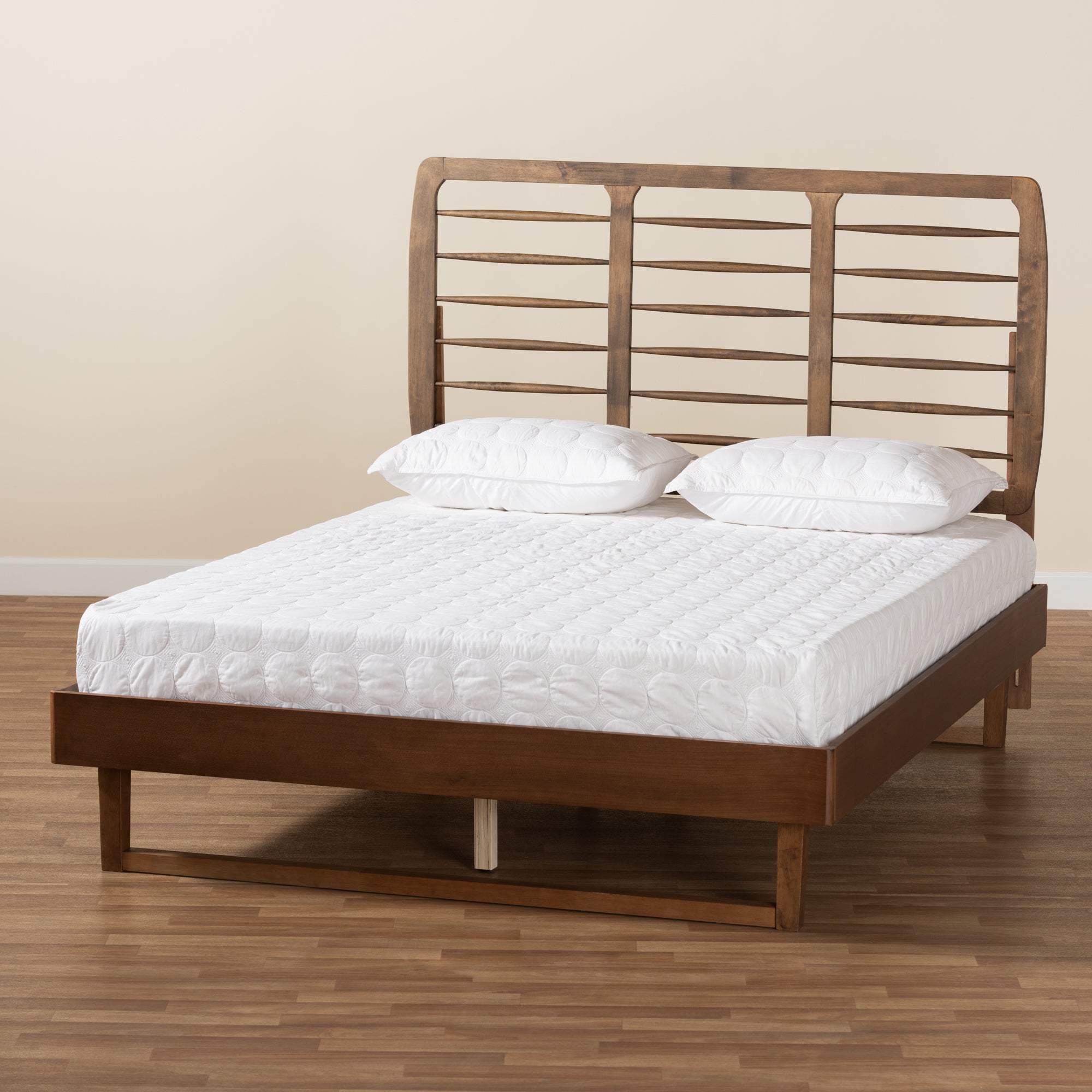 Baxton Studio Lucie Modern and Contemporary Walnut Brown Finished Wood Full Size Platform Bed