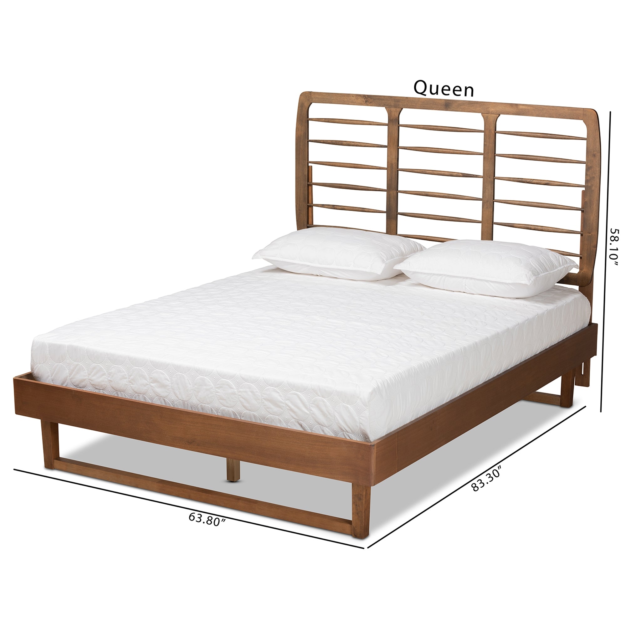 Baxton Studio Lucie Modern and Contemporary Walnut Brown Finished Wood Full Size Platform Bed