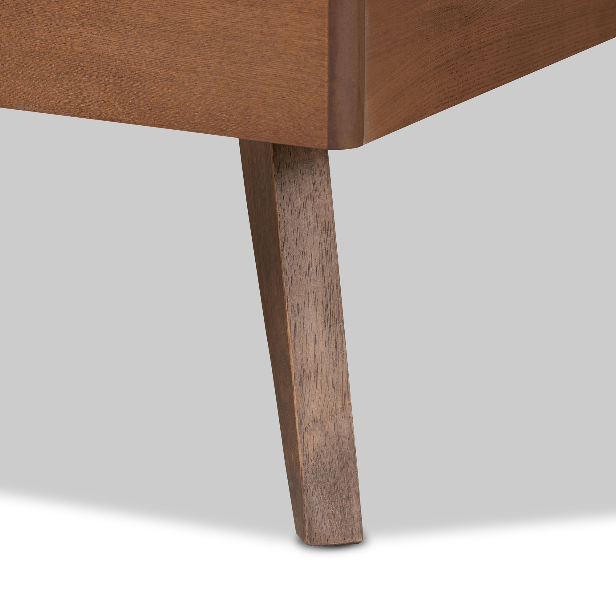 Baxton Studio Takeo Mid-Century Modern Transitional Ash Walnut Finished Wood Twin Size Platform Bed