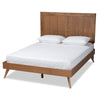 Baxton Studio Amira Mid-Century Modern Transitional Ash Walnut Finished Wood King Size Platform Bed