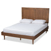 Baxton Studio Nicola Mid-Century Modern Transitional Ash Walnut Finished Wood Queen Size Platform Bed