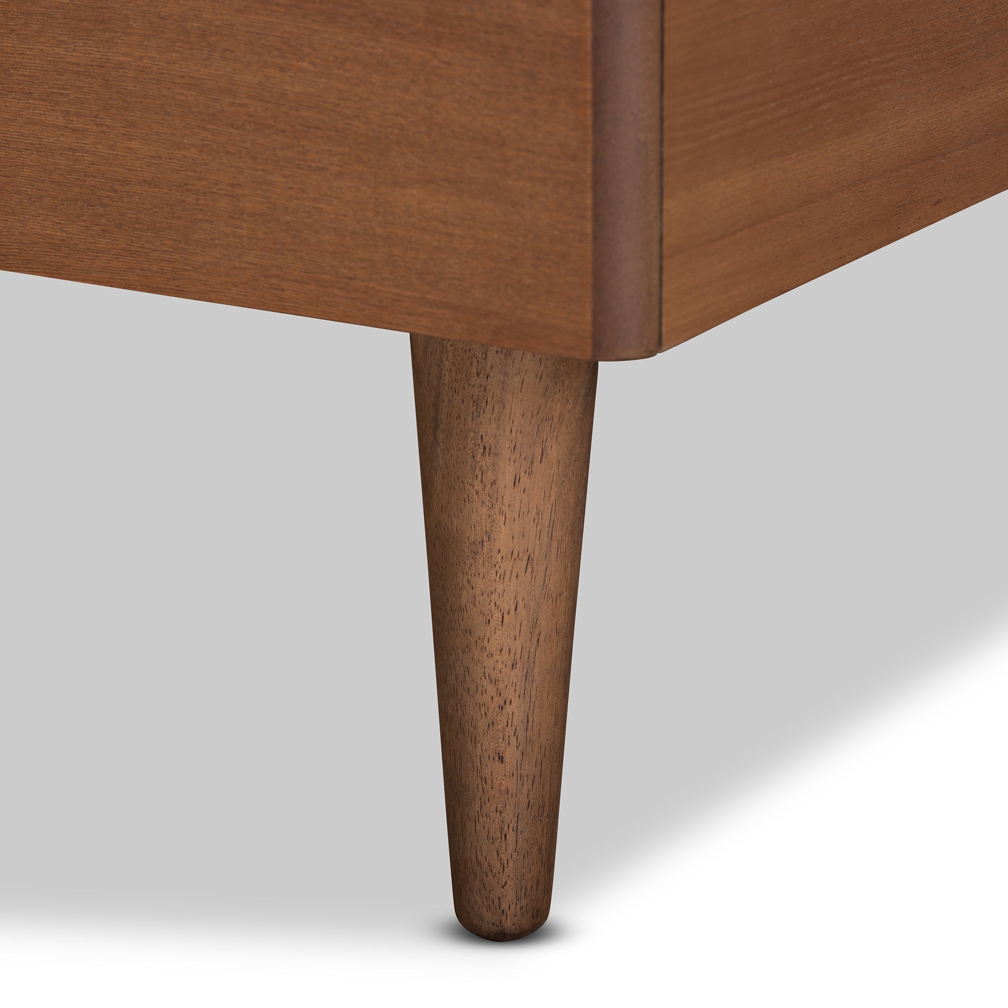 Baxton Studio Hiro Mid-Century Modern Walnut Brown Finished Wood Twin Size Platform Bed