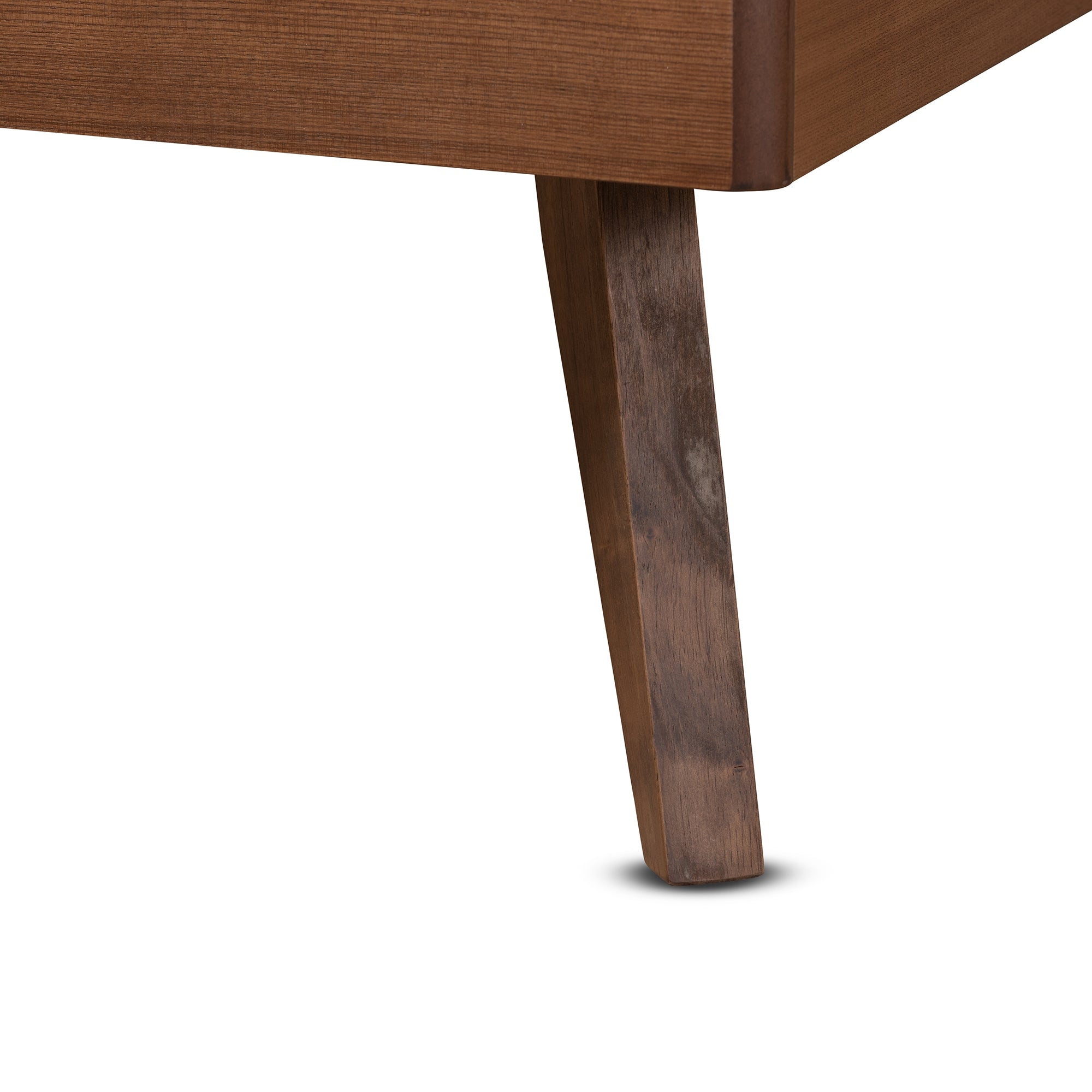 Baxton Studio Leola Mid-Century Modern Transitional Walnut Brown Finished Wood Twin Size Platform Bed