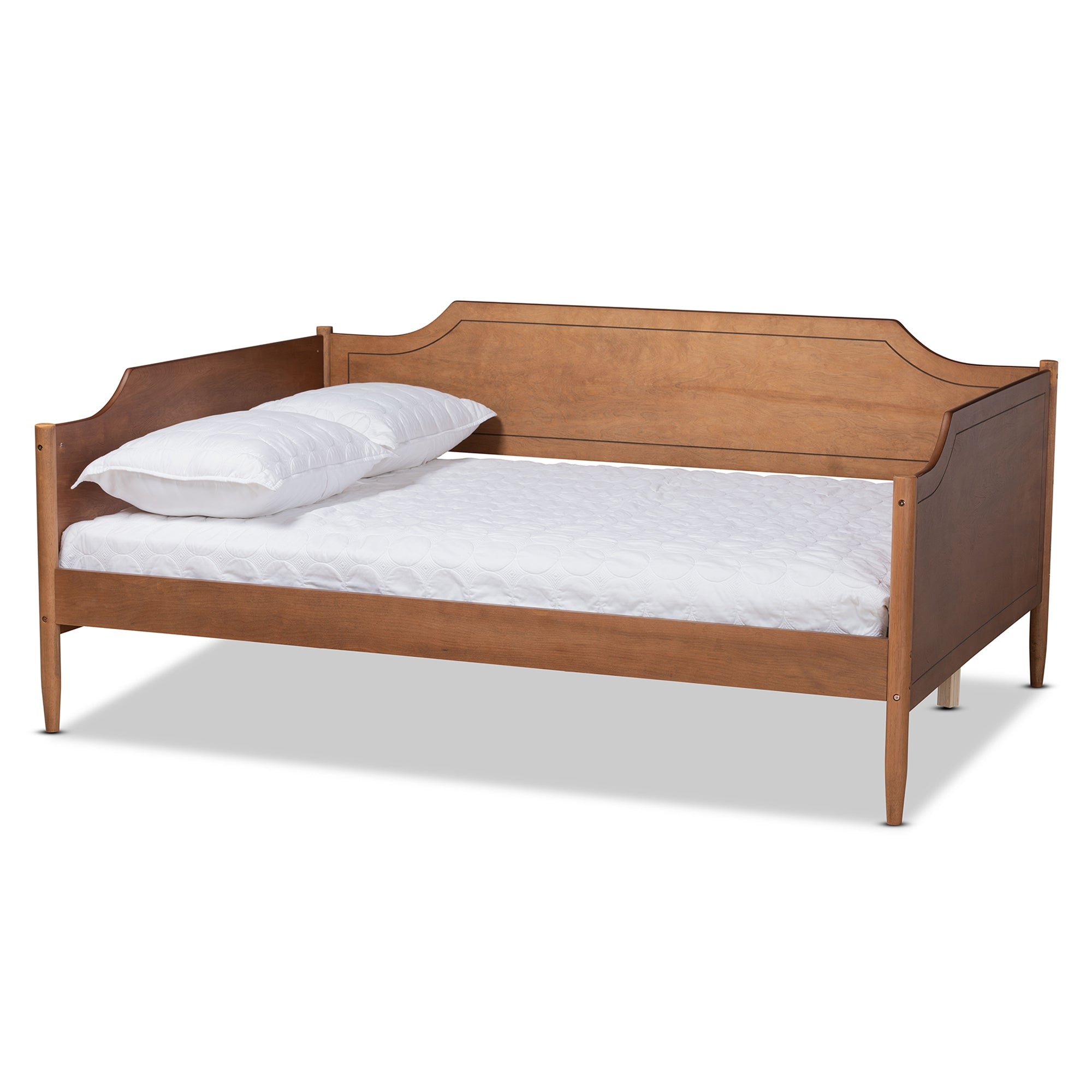 Baxton Studio Alya Classic Traditional Farmhouse Walnut Brown Finished Wood Full Size Daybed
