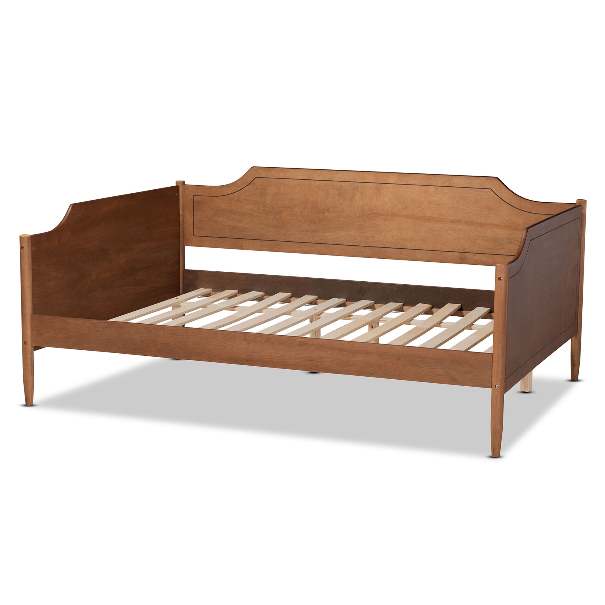 Baxton Studio Alya Classic Traditional Farmhouse Walnut Brown Finished Wood Full Size Daybed