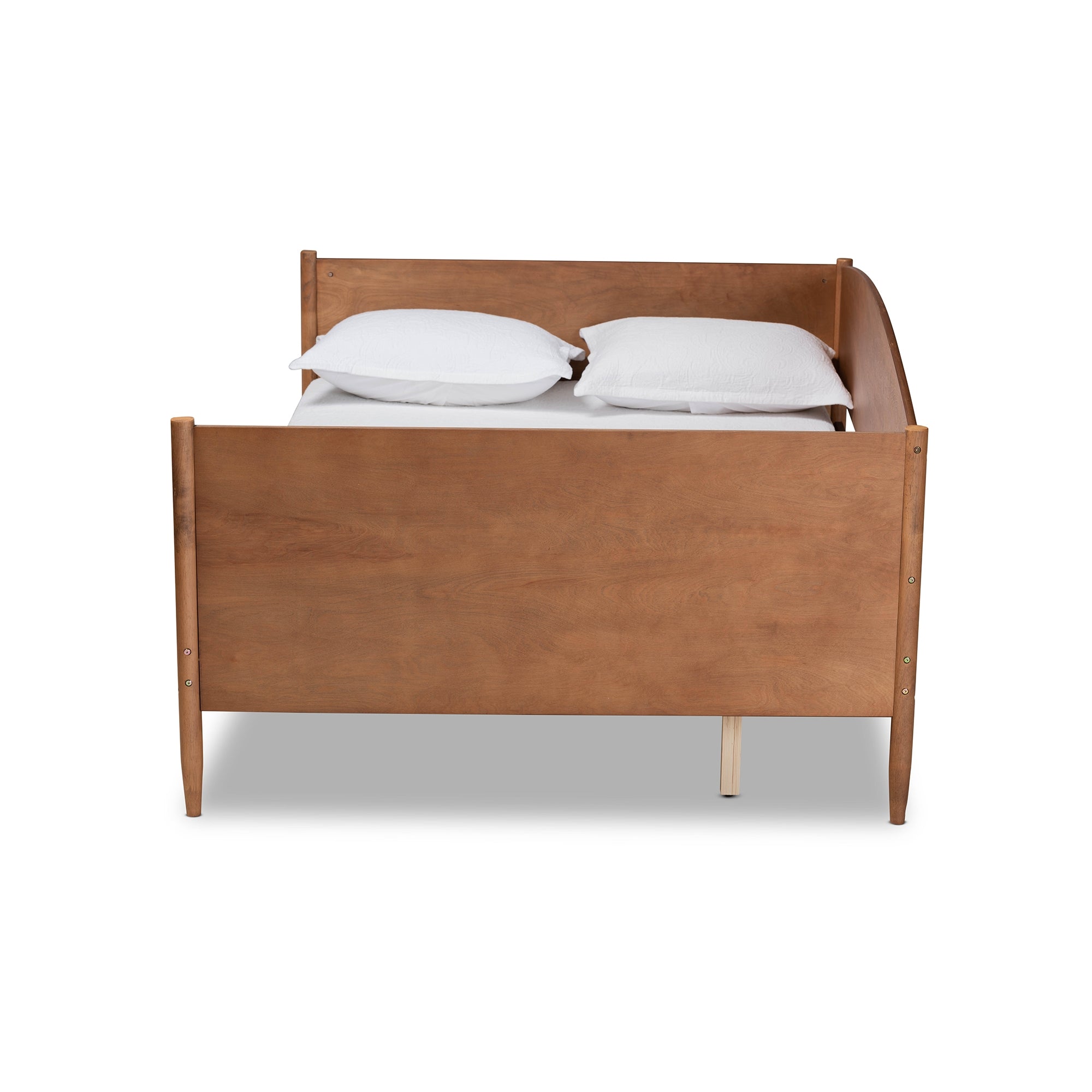 Baxton Studio Veles Mid-Century Modern Ash Walnut Finished Wood Full Size Daybed