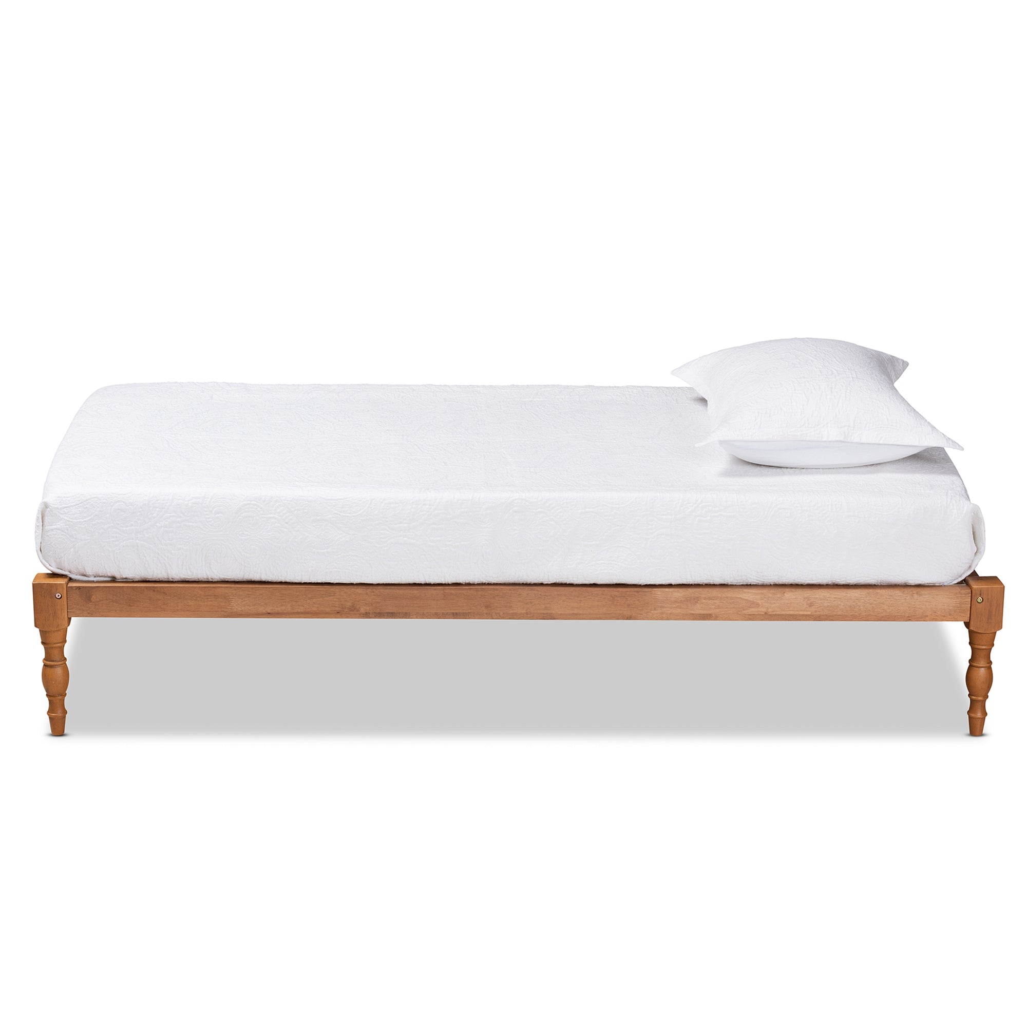 Baxton Studio Iseline Modern and Contemporary Walnut Brown Finished Wood Twin Size Platform Bed Frame
