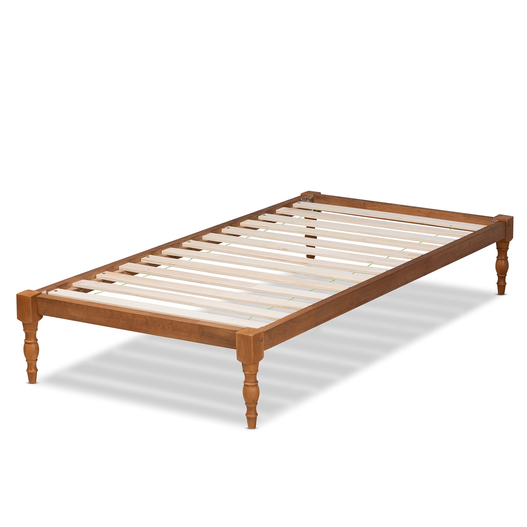 Baxton Studio Iseline Modern and Contemporary Walnut Brown Finished Wood Twin Size Platform Bed Frame