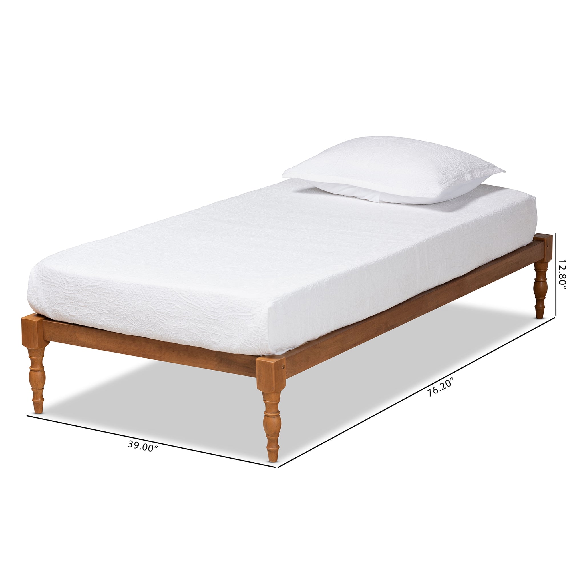 Baxton Studio Iseline Modern and Contemporary Walnut Brown Finished Wood Twin Size Platform Bed Frame