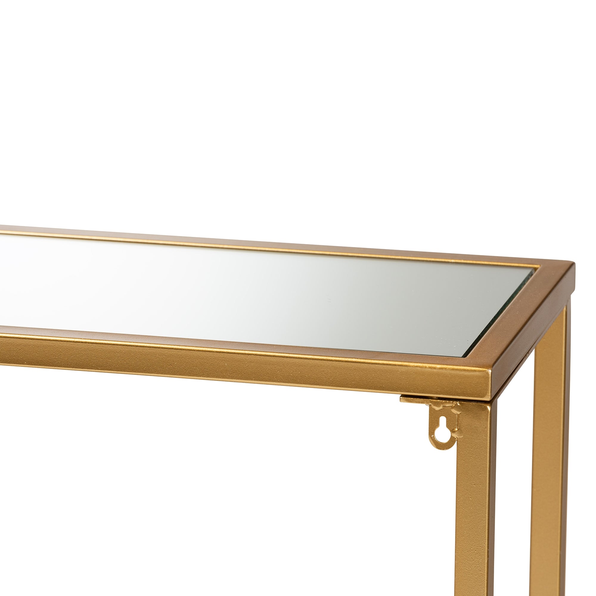 Baxton Studio Alessa Modern and Contemporary Glam Gold Finished Metal and Mirrored Glass Console Table
