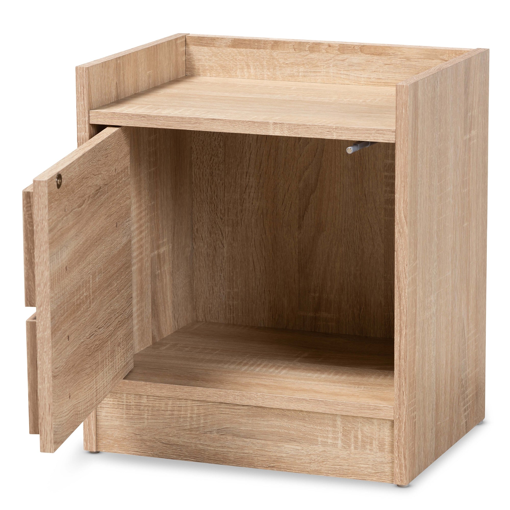 Baxton Studio Hale Modern and Contemporary Oak Finished Wood 1-Door Nightstand
