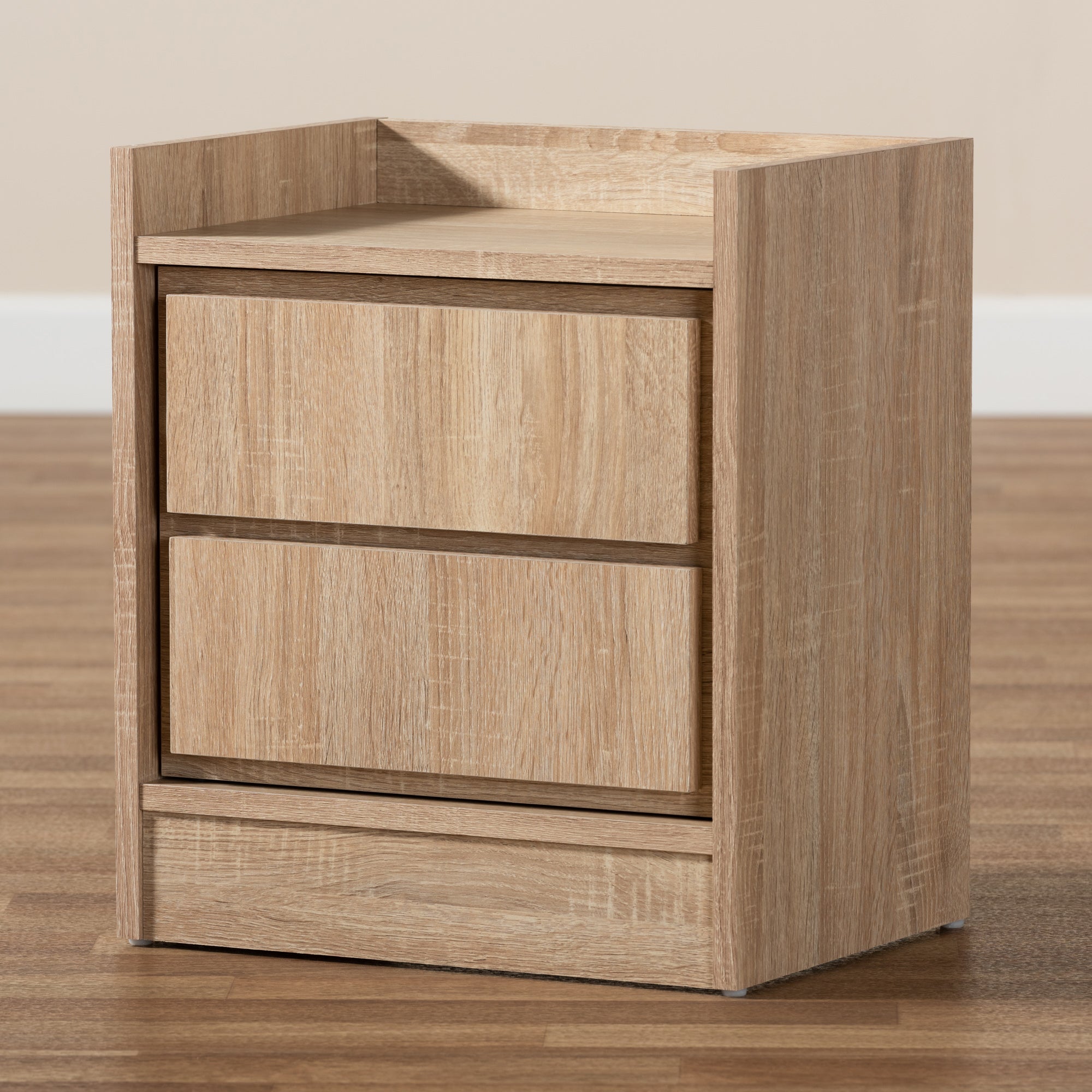 Baxton Studio Hale Modern and Contemporary Oak Finished Wood 1-Door Nightstand