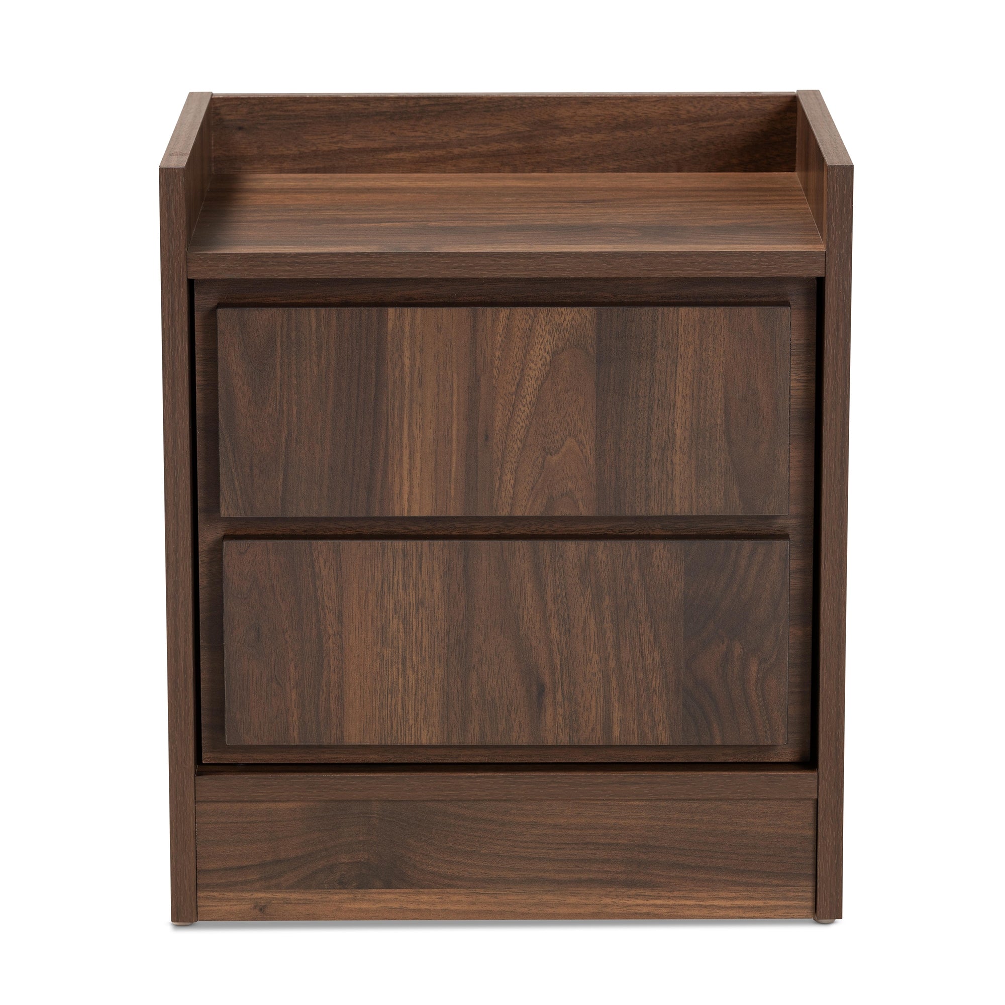 Baxton Studio Hale Modern and Contemporary Walnut Brown Finished Wood 1-Door Nightstand