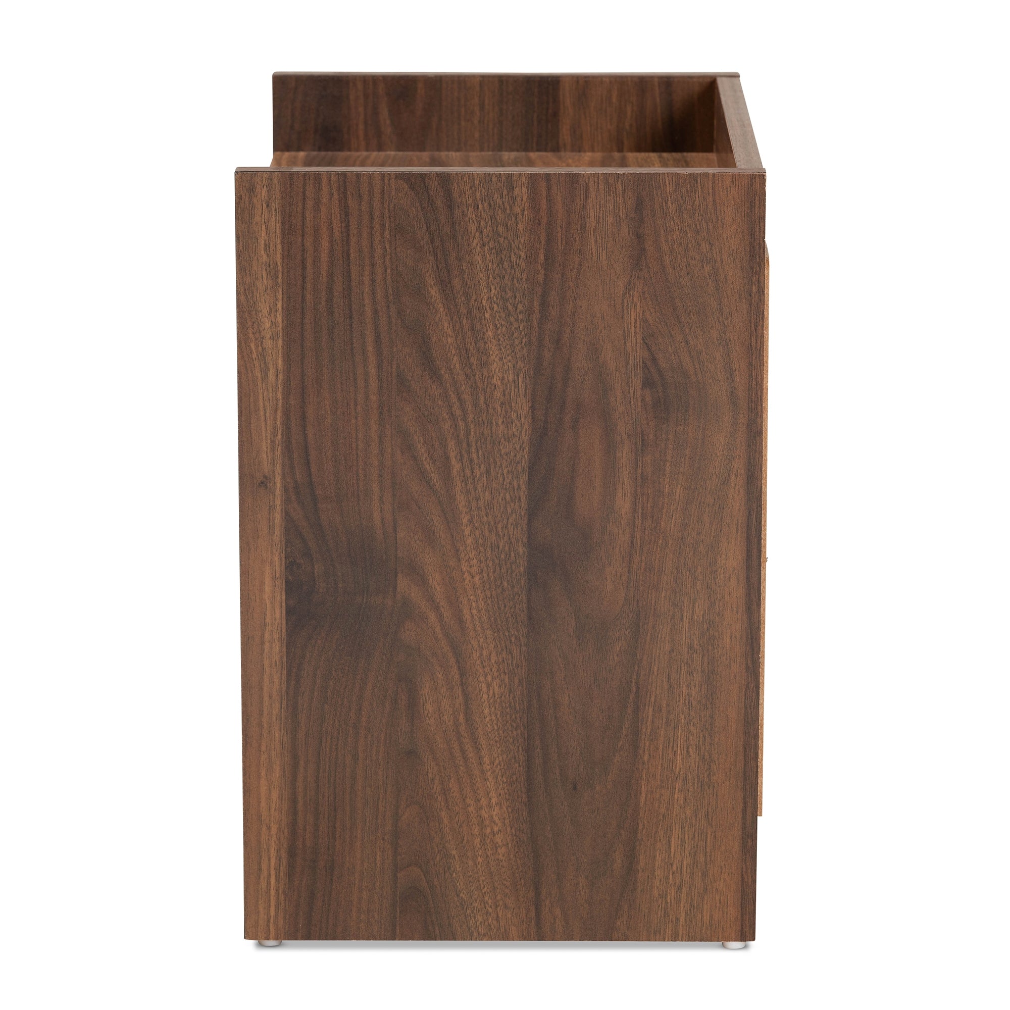 Baxton Studio Hale Modern and Contemporary Walnut Brown Finished Wood 1-Door Nightstand