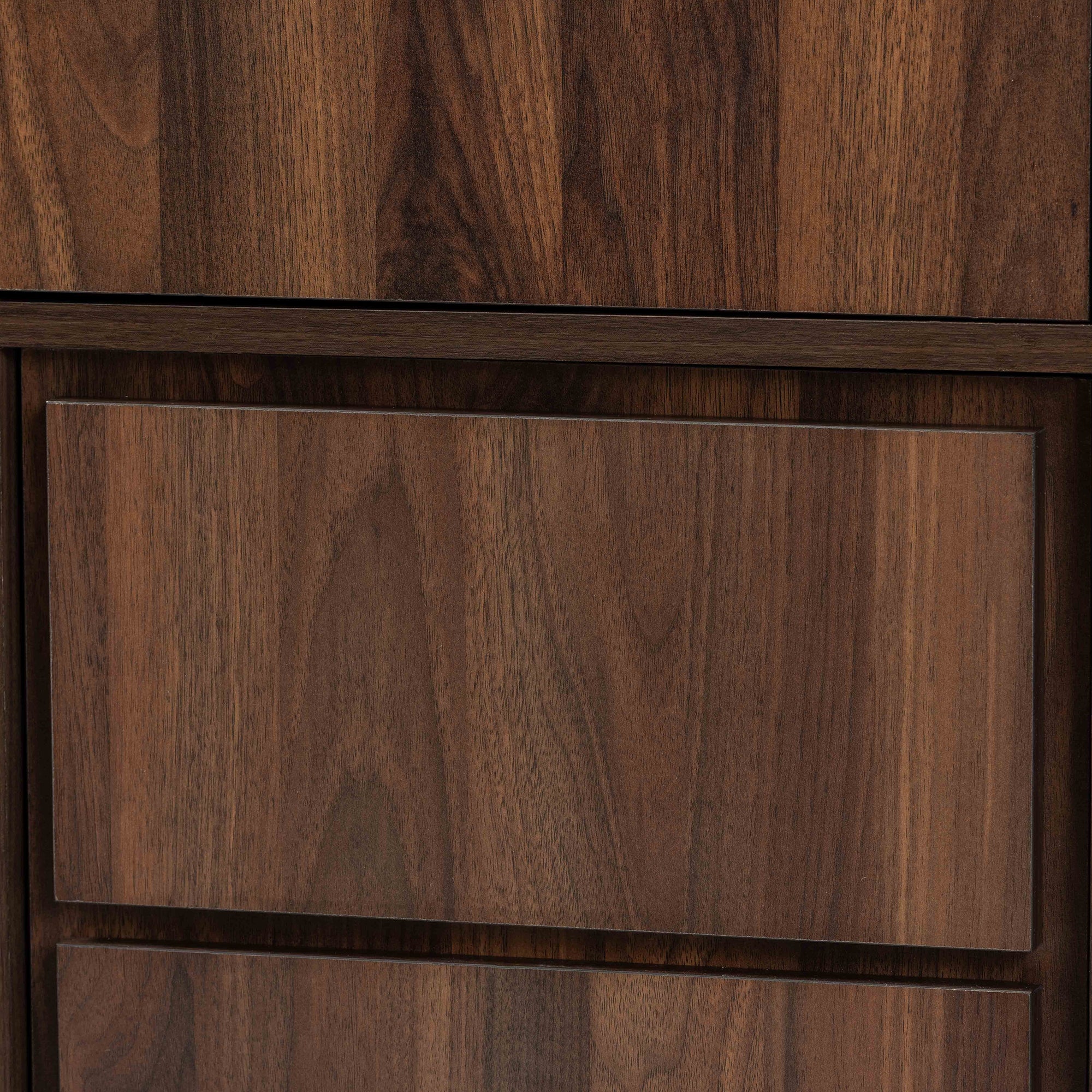 Baxton Studio Neil Modern and Contemporary Walnut Brown Finished Wood and Black Finished Metal Multipurpose Storage Cabinet