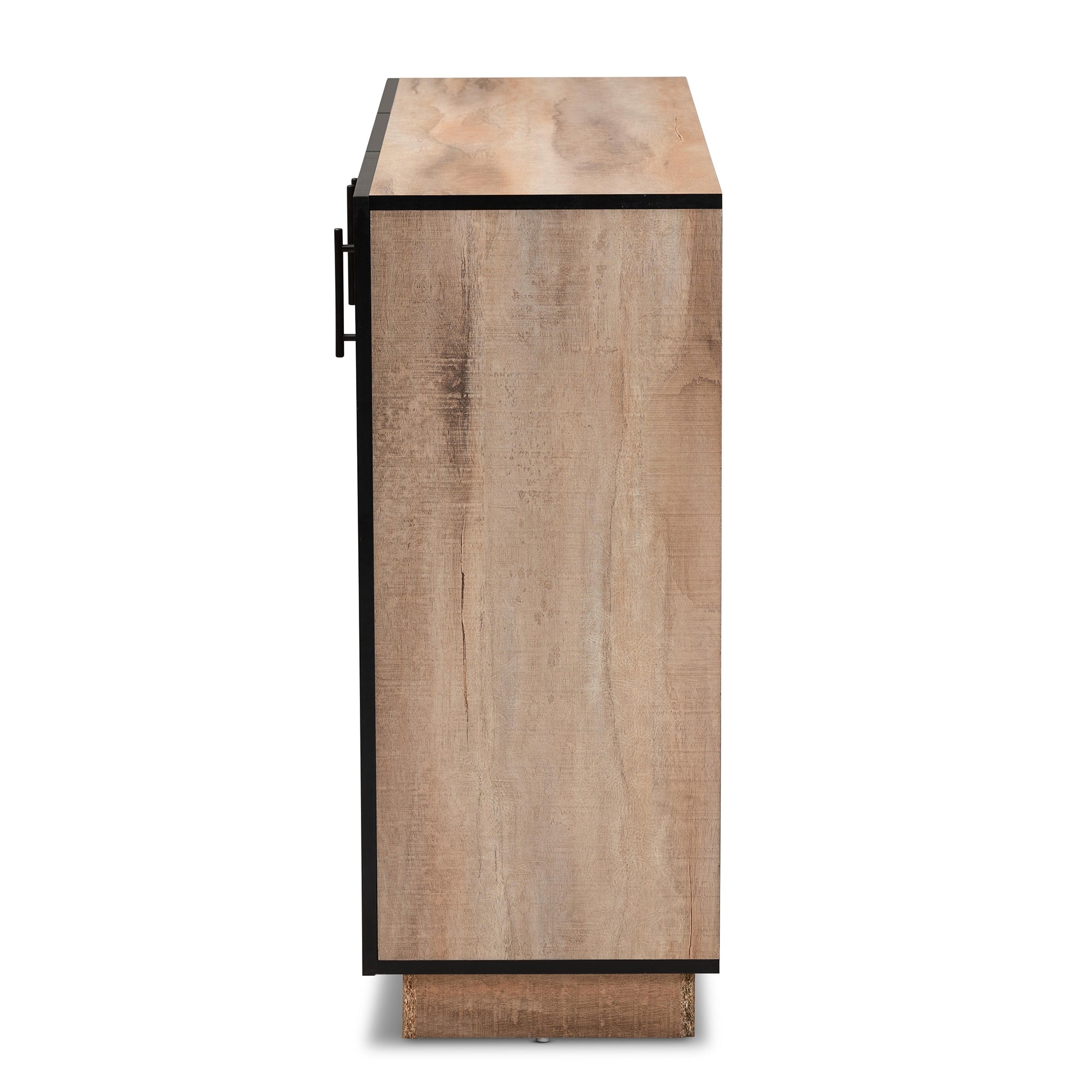 Baxton Studio Patton Modern and Contemporary Natural Oak Finished Wood 3-Door Dining Room Sideboard Buffet