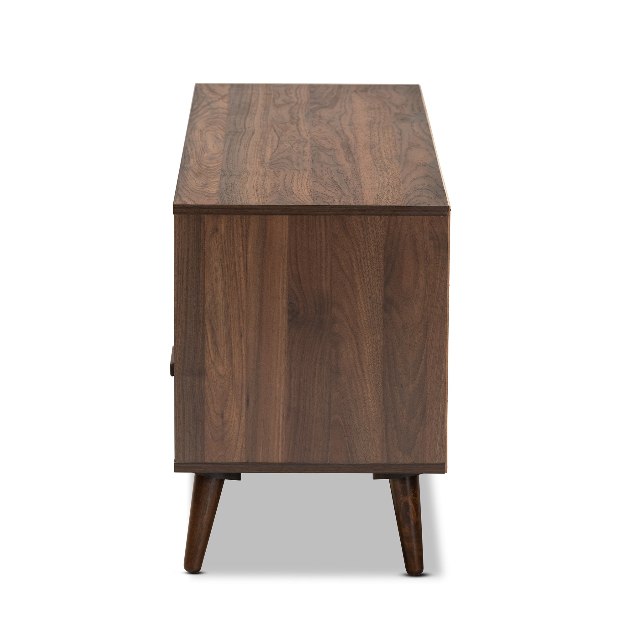 Baxton Studio Garrick Modern and Contemporary Two-Tone Grey and Walnut Brown Finished Wood 1-Drawer TV Stand
