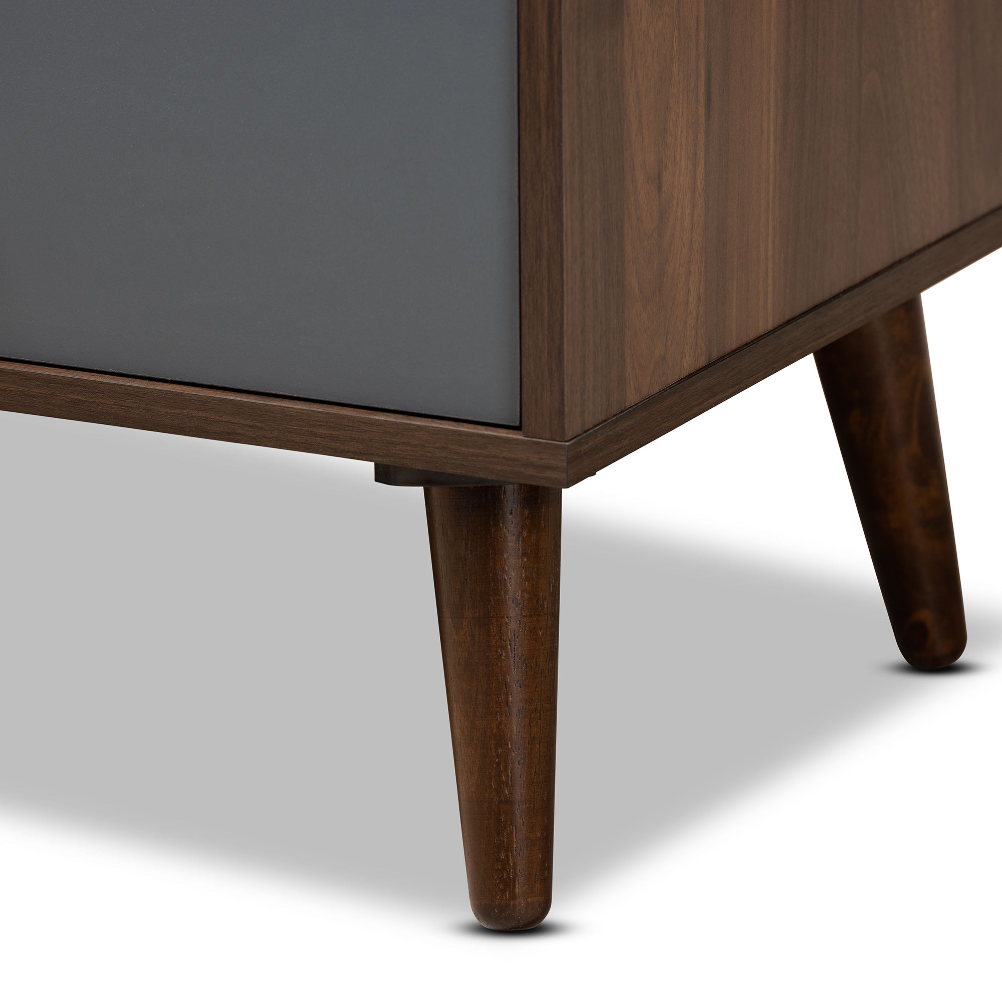 Baxton Studio Garrick Modern and Contemporary Two-Tone Grey and Walnut Brown Finished Wood 1-Drawer TV Stand