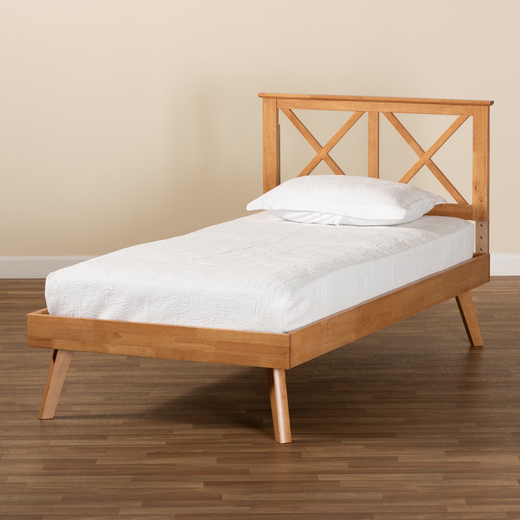 Baxton Studio Galvin Modern and Contemporary Brown Finished Wood Twin Size Platform Bed