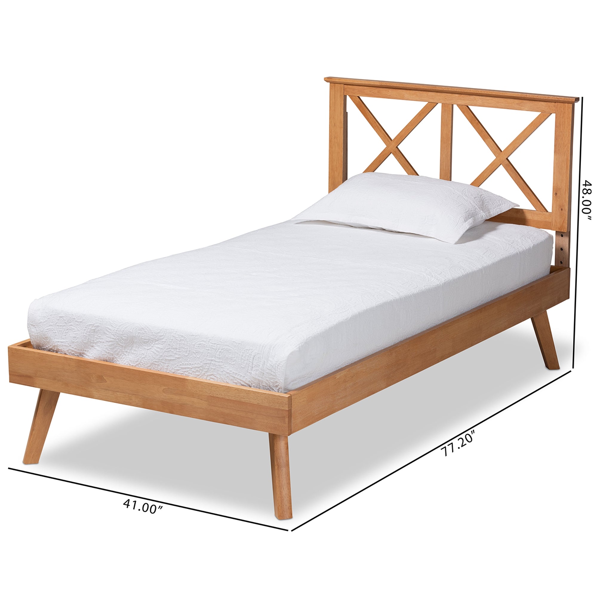 Baxton Studio Galvin Modern and Contemporary Brown Finished Wood Twin Size Platform Bed