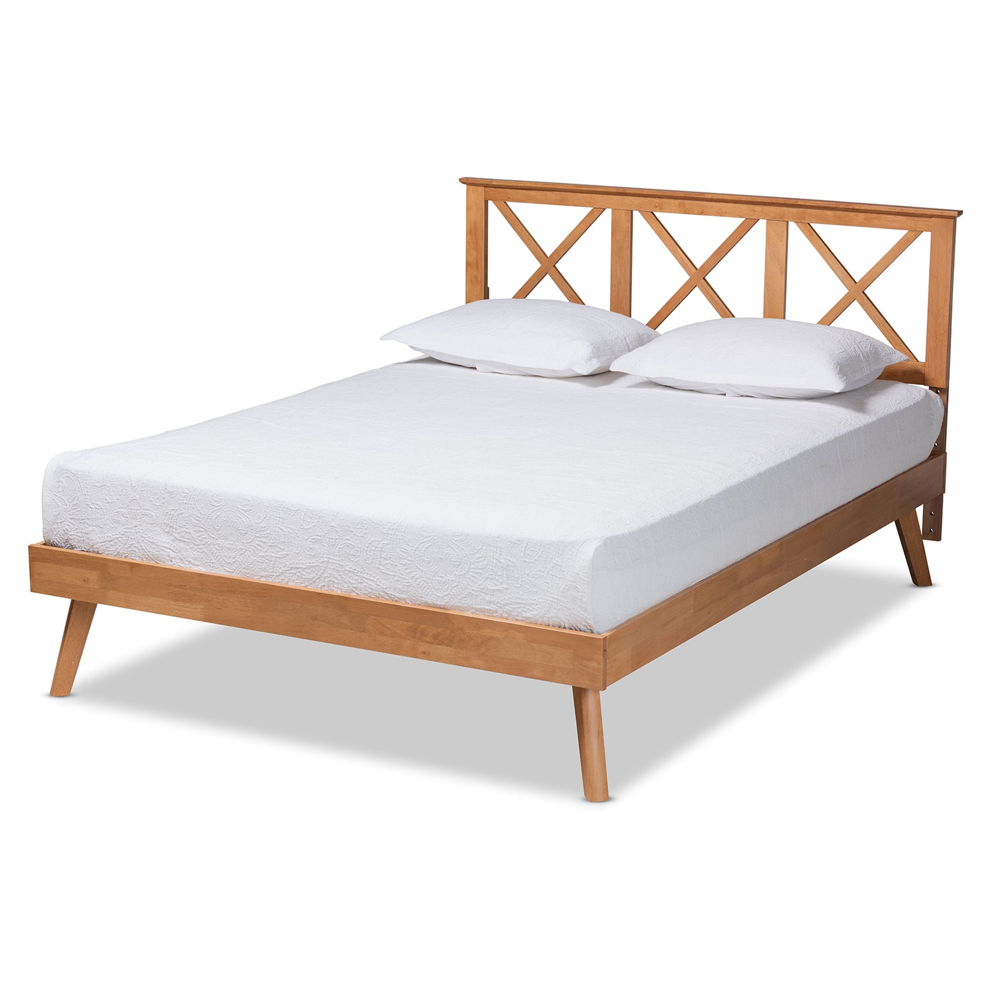Baxton Studio Galvin Modern and Contemporary Brown Finished Wood Queen Size Platform Bed