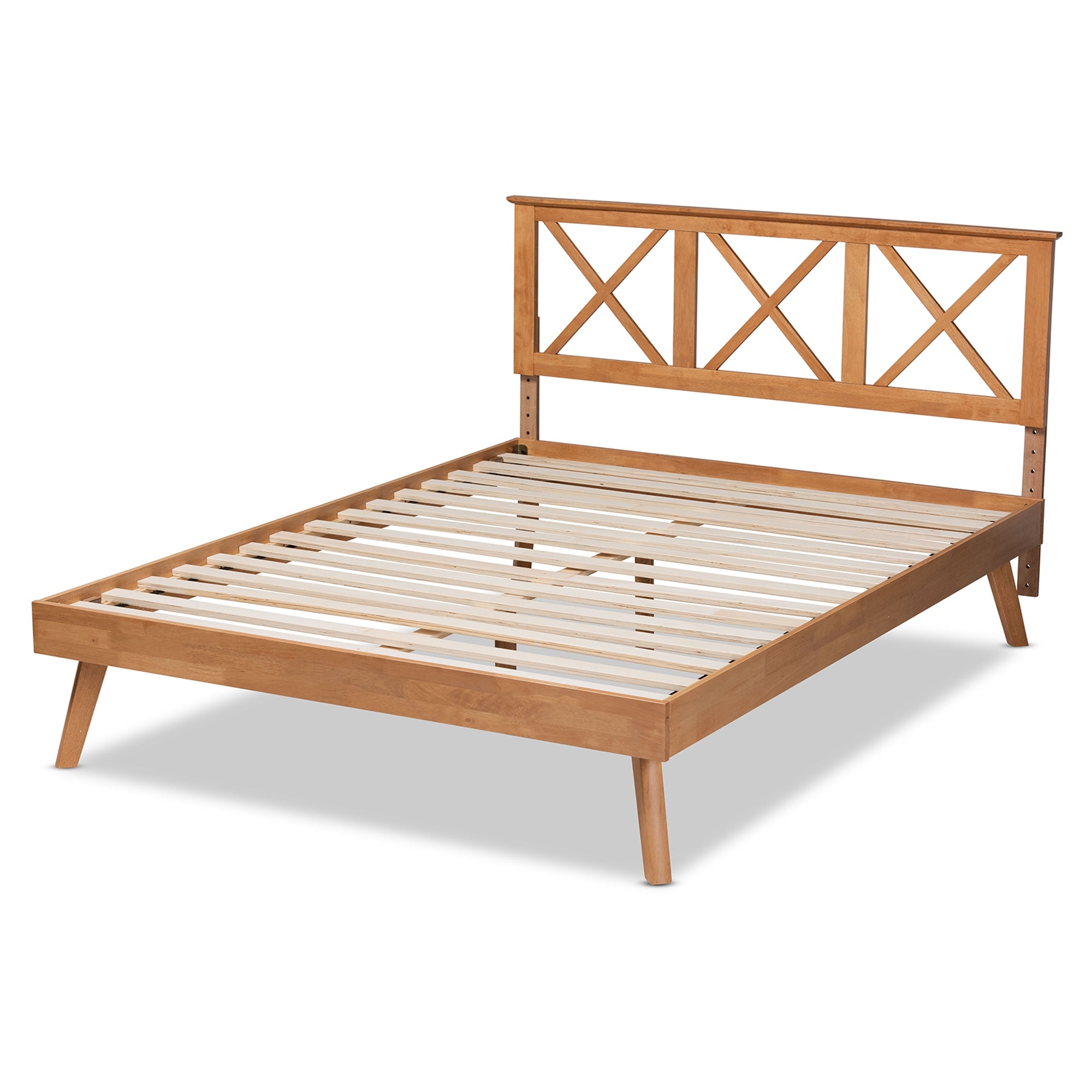 Baxton Studio Galvin Modern and Contemporary Brown Finished Wood Full Size Platform Bed