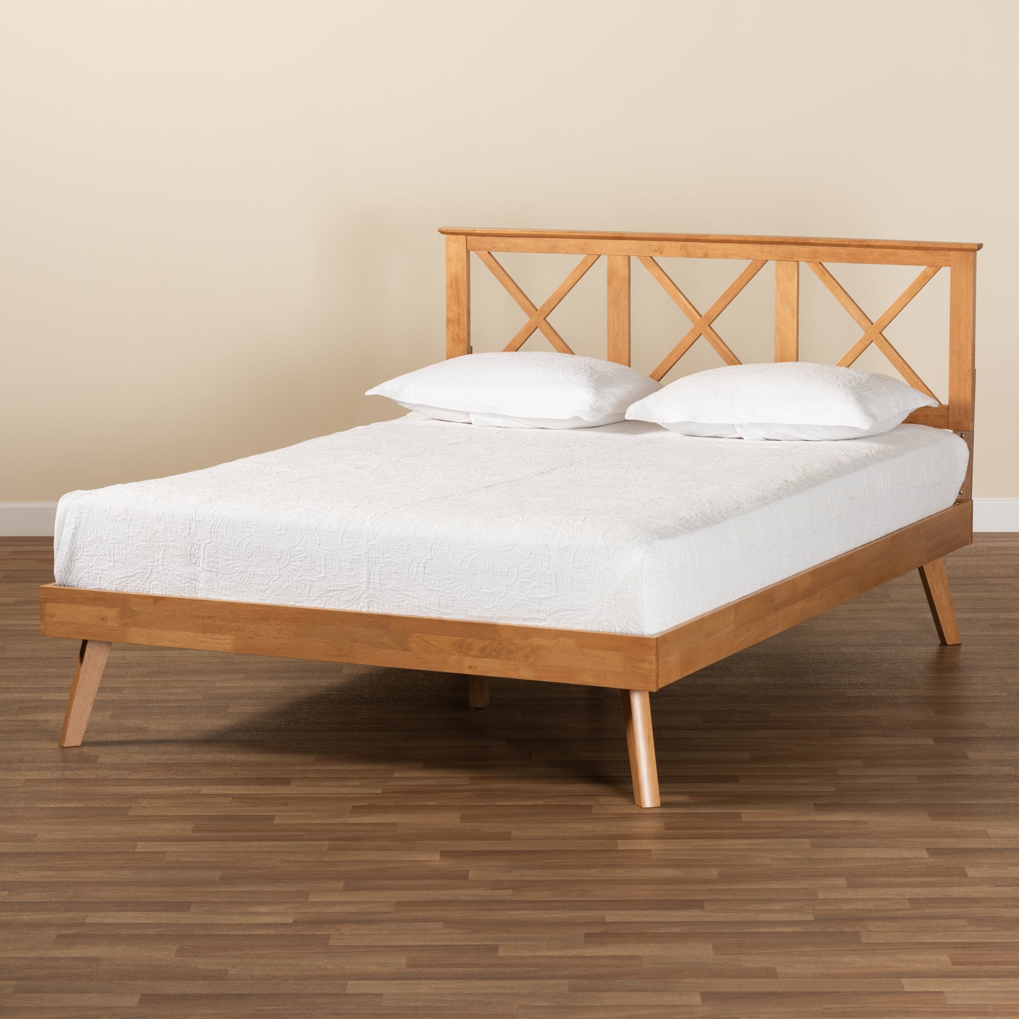 Baxton Studio Galvin Modern and Contemporary Brown Finished Wood Queen Size Platform Bed