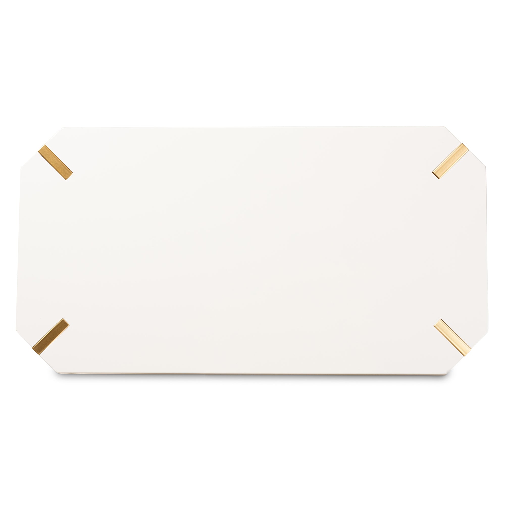 Baxton Studio Kassa Contemporary Glam and Luxe Brushed Gold Metal and White Finished Wood Coffee Table