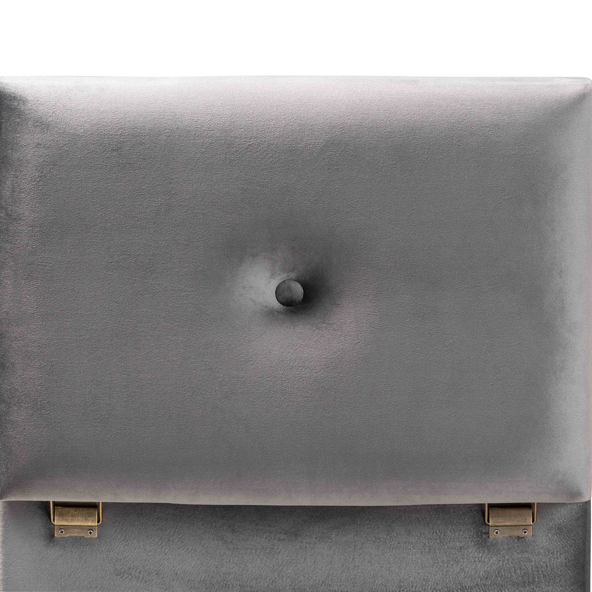 Baxton Studio Elias Modern and Contemporary Grey Velvet Fabric Upholstered and Oak Brown Finished Wood Storage Ottoman