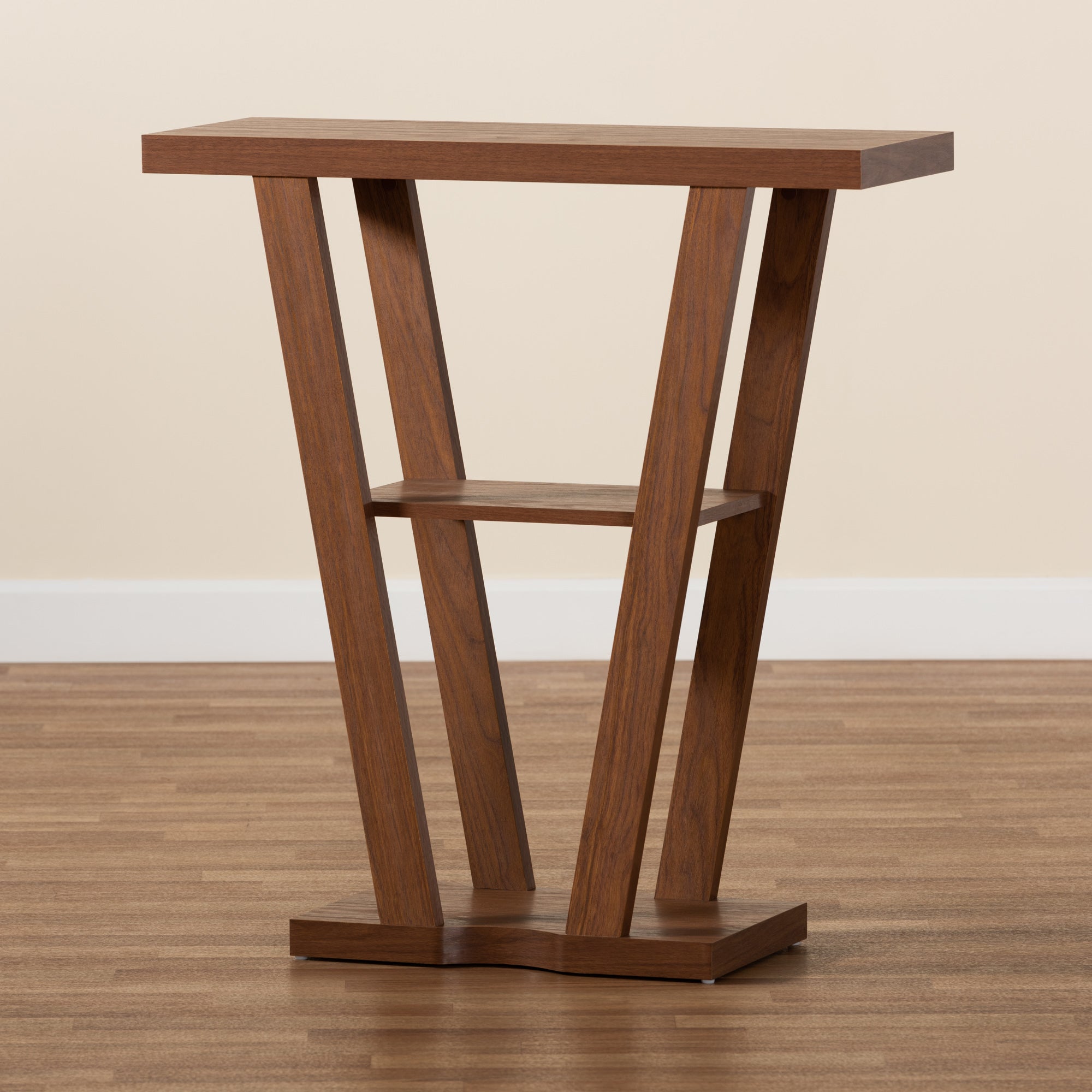 Baxton Studio Boone Modern and Contemporary Walnut Brown Finished Wood Console Table