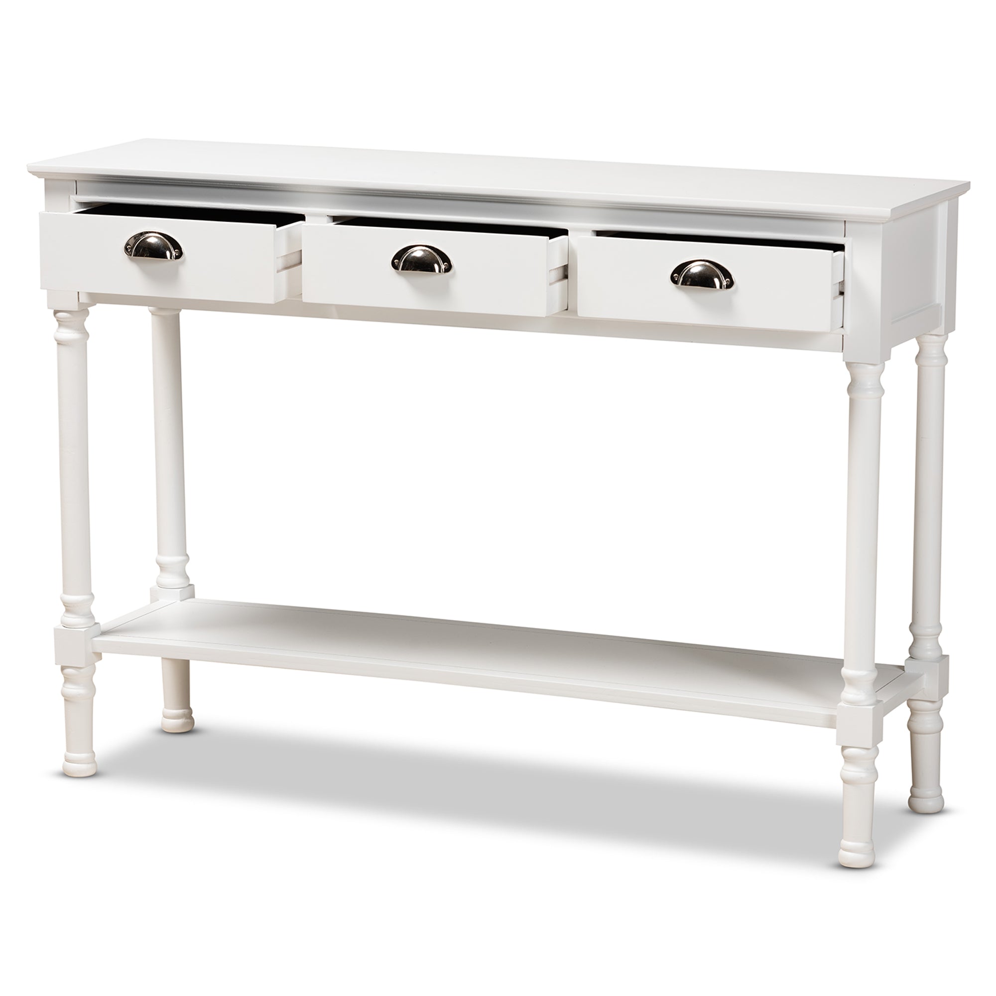 Baxton Studio Garvey French Provincial White Finished Wood 3-Drawer Entryway Console Table