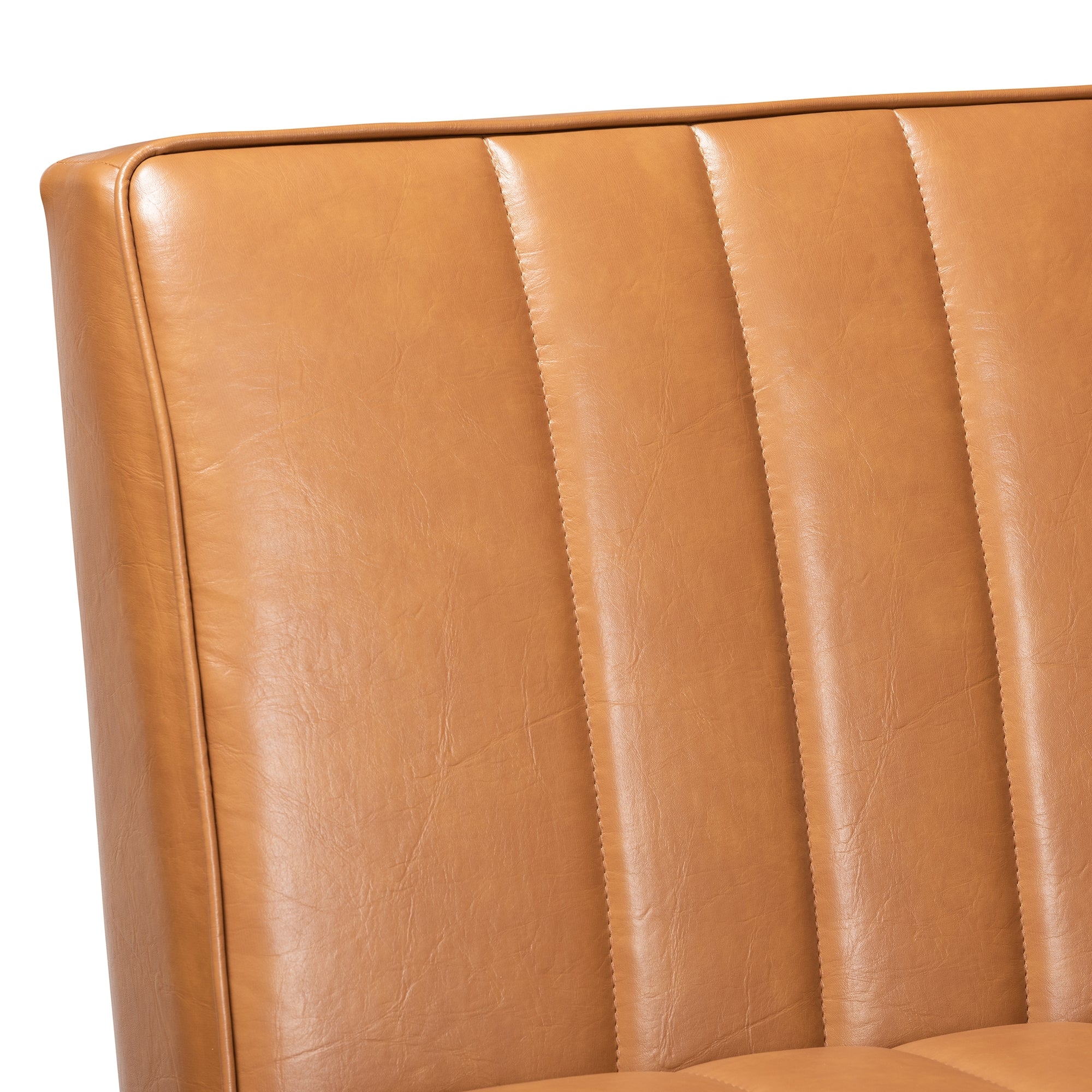 Baxton Studio Daymond Mid-Century Modern Tan Faux Leather Upholstered and Walnut Brown Finished Wood 5-Piece Dining Nook Set