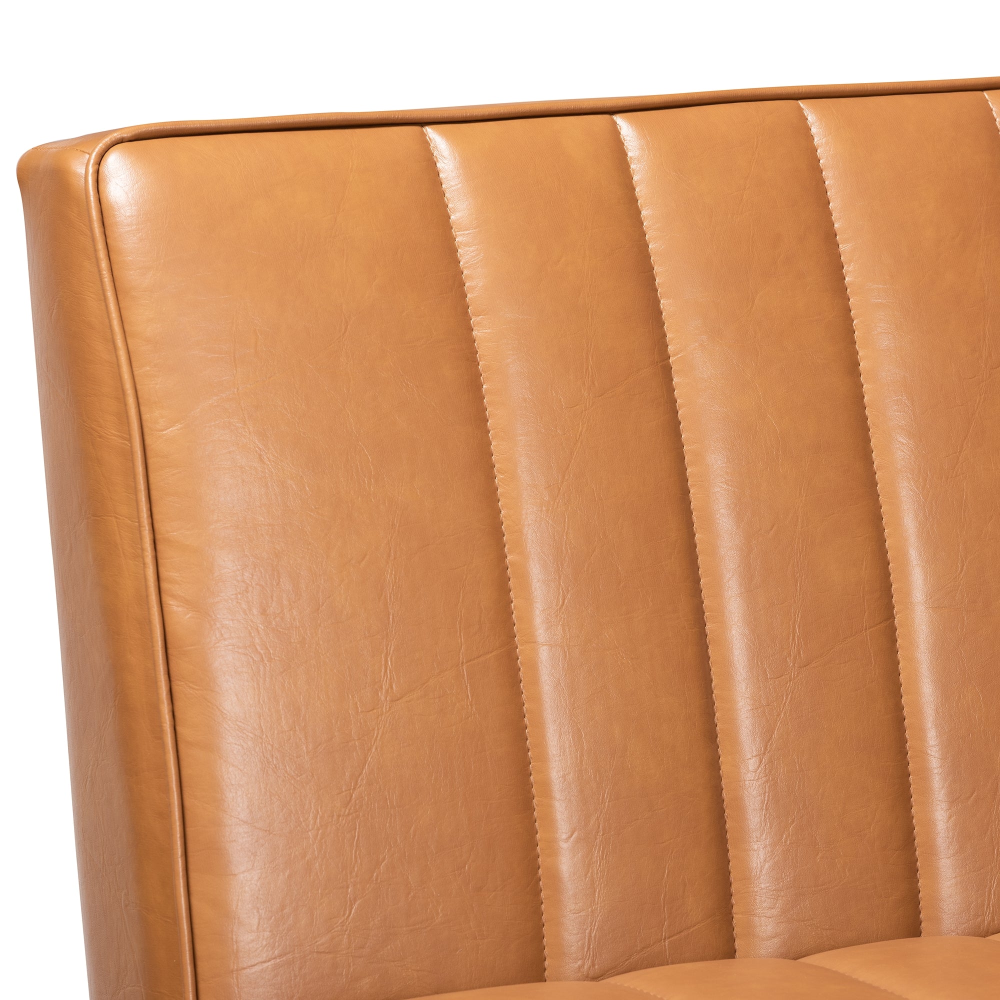 Baxton Studio Daymond Mid-Century Modern Tan Faux Leather Upholstered and Walnut Brown Finished Wood 3-Piece Dining Nook Set