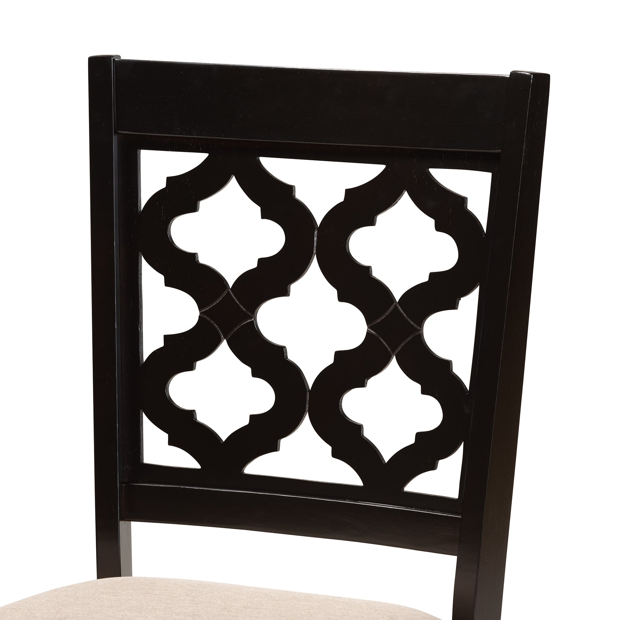 Baxton Studio Ramiro Modern and Contemporary Sand Fabric Upholstered and Dark Brown Finished Wood 5-Piece Dining Set