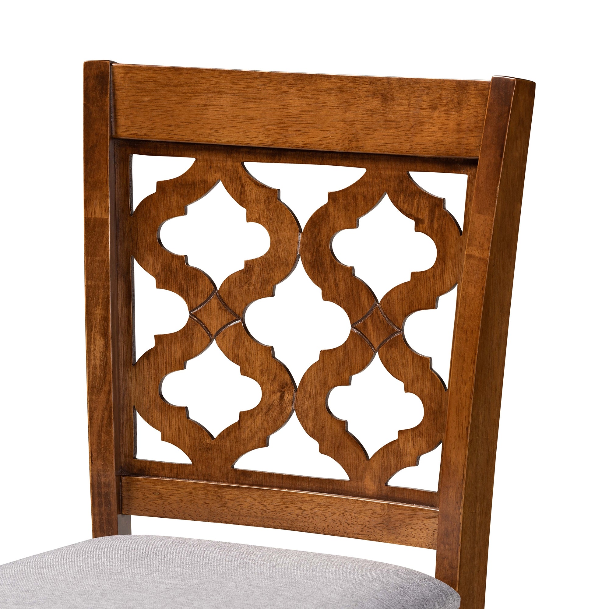 Baxton Studio Ramiro Modern and Contemporary Transitional Grey Fabric Upholstered and Walnut Brown Finished Wood 2-Piece Counter Stool Set