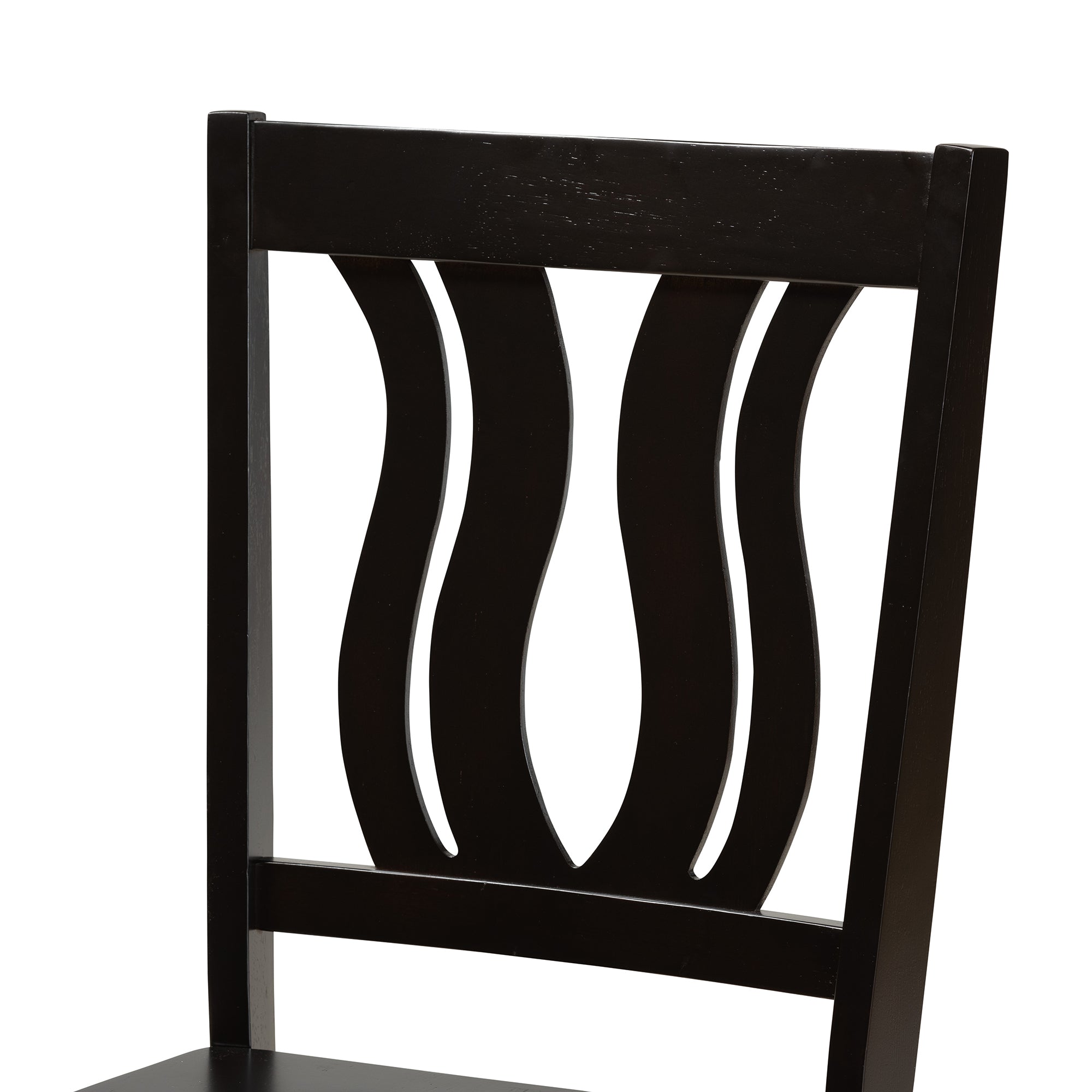 Baxton Studio Fenton Modern and Contemporary Transitional Dark Brown Finished Wood 2-Piece Dining Chair Set